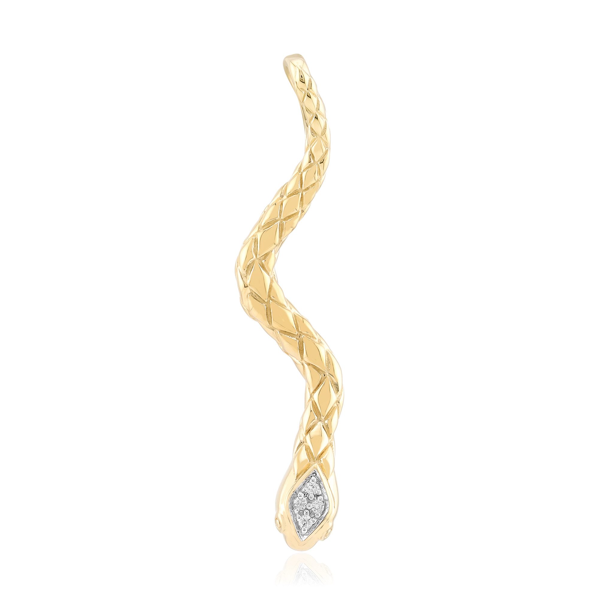 Kettenanhänger Cavill Diamantanhänger 0,019 ct Schlangenform, vergoldet, Silber