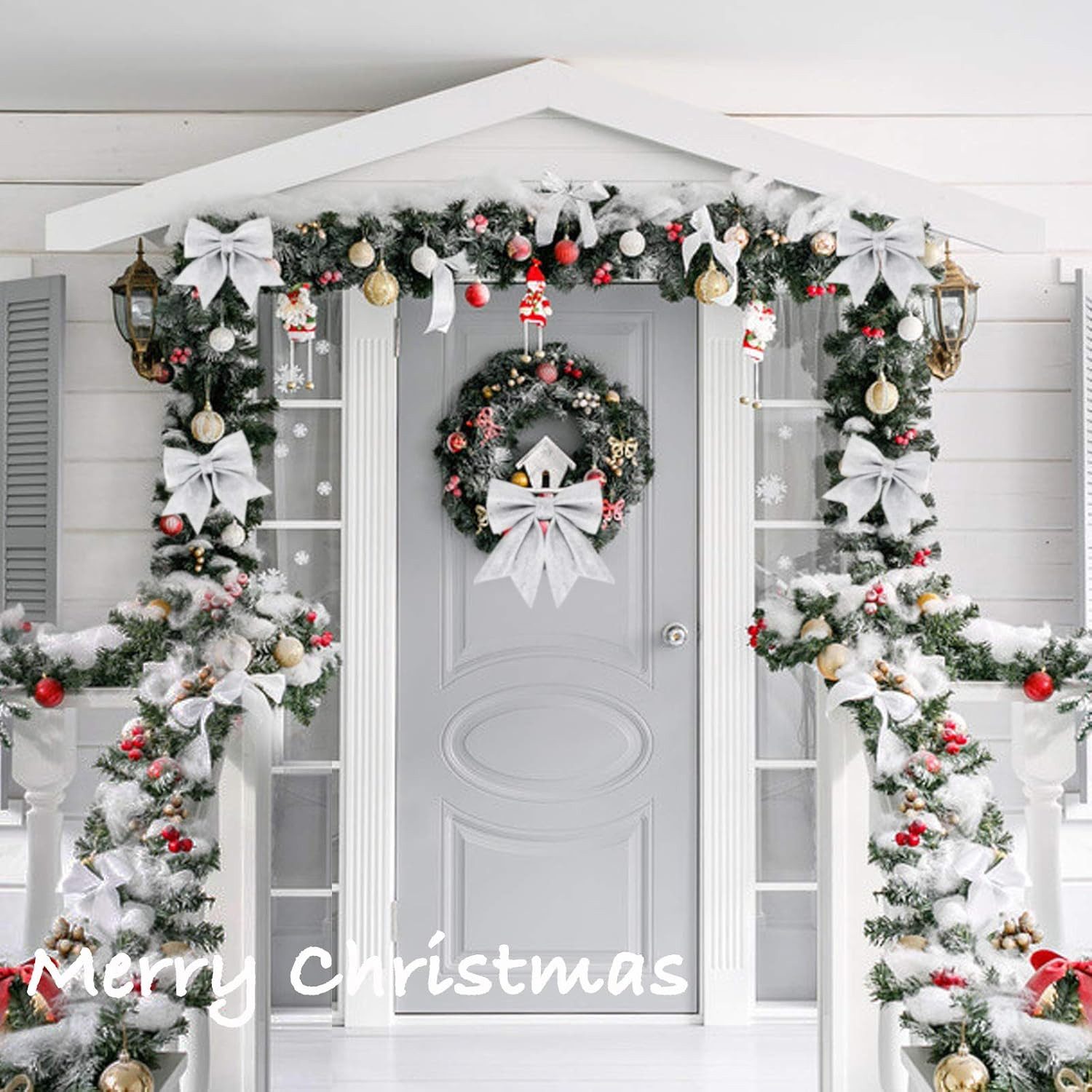 Coonoor Weihnachtsbaumschleife Weihnachtsbaum Schleifen Set, Weihnachtsdekorations Schleifen (5-tlg), Weihnachtliche Schleifen-Dekorationsanhänger