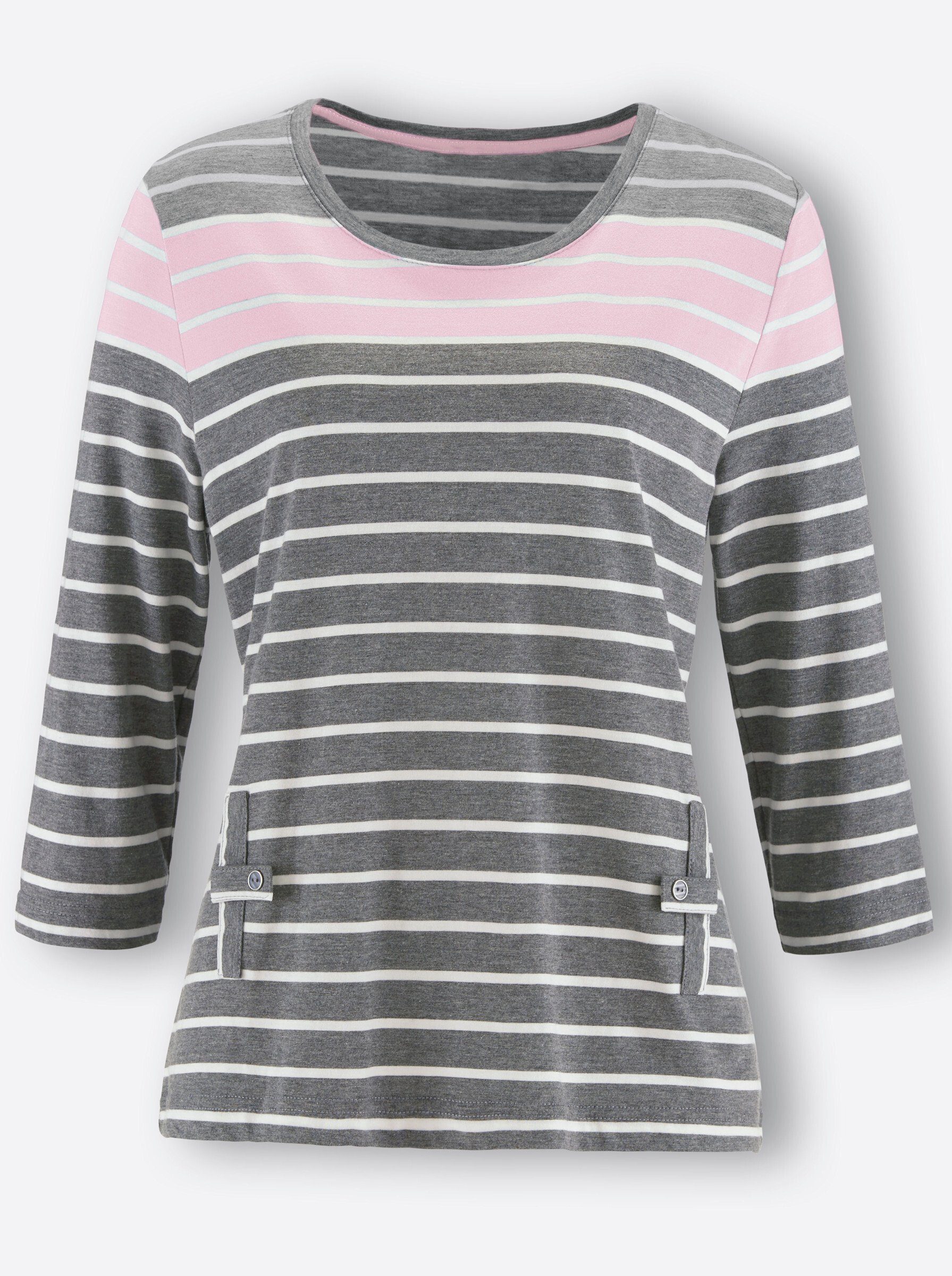 grau-rosé-gestreift T-Shirt WEIDEN WITT