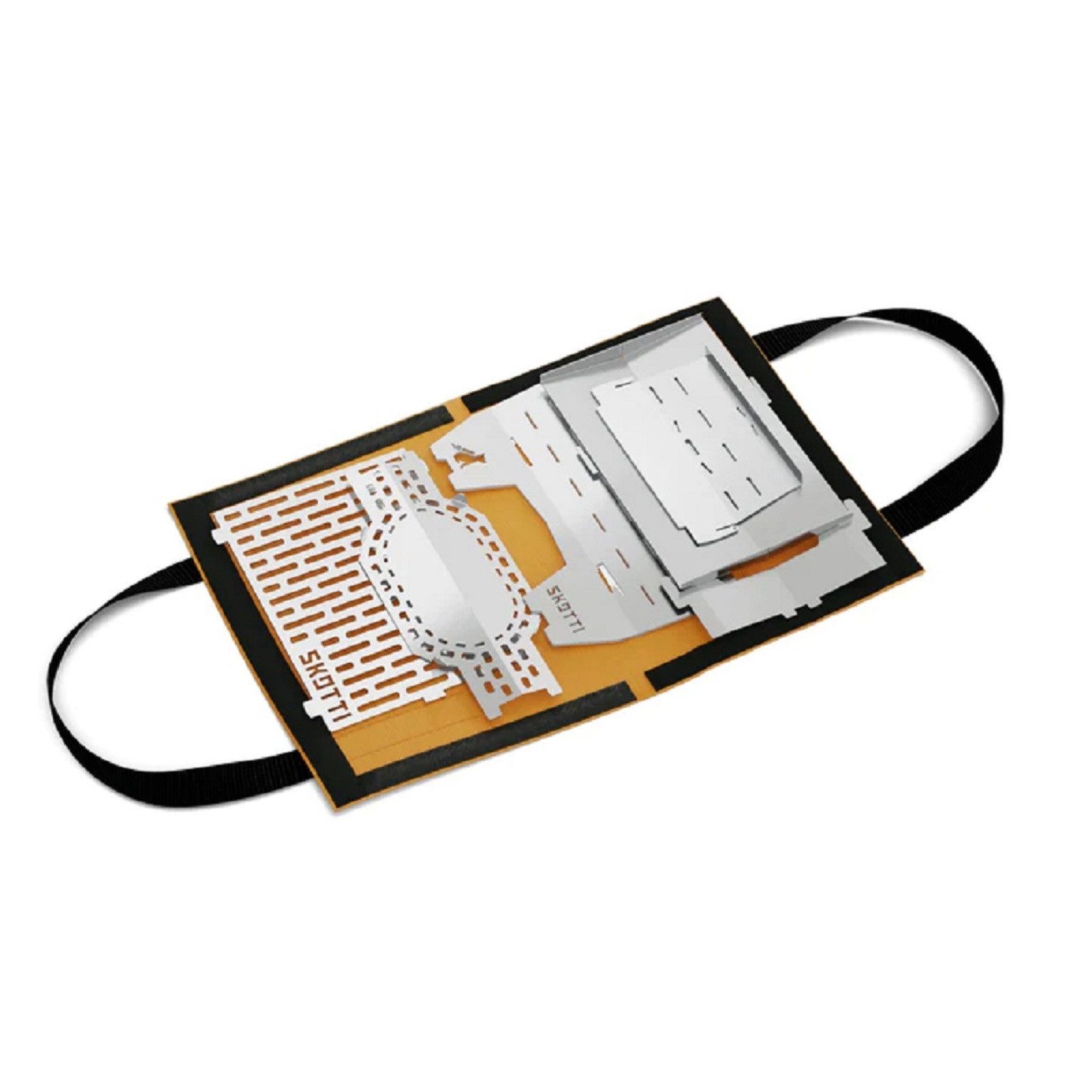 SKOTTI Gasgrill Skotti Grill Mini Holzkohlegrill Campinggrill faltbar mit Tasche