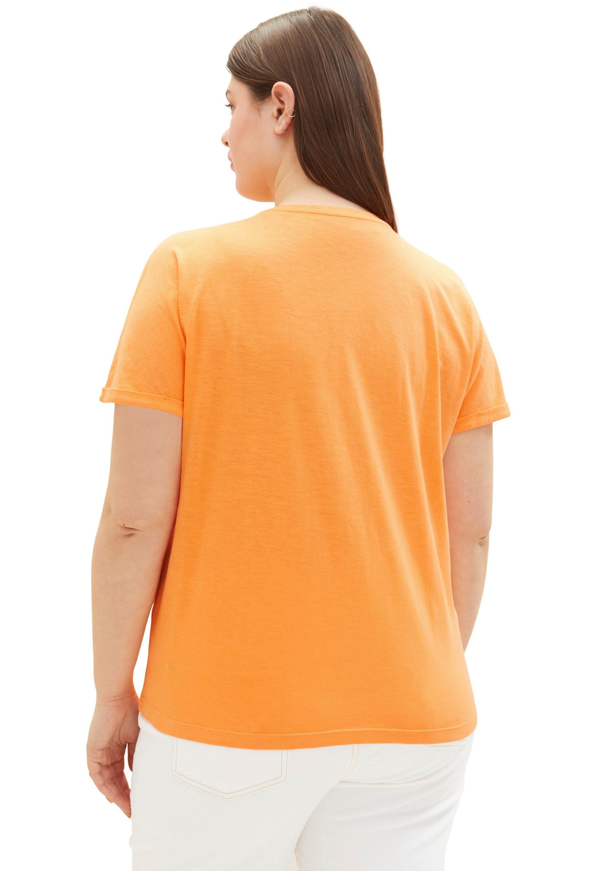 Ideal Freizeit Rundhalsausschnitt T-Shirt - PLUS NEUE für in TAILOR TOM Zuhause als oder mit Loungewear KOLLEKTION, der