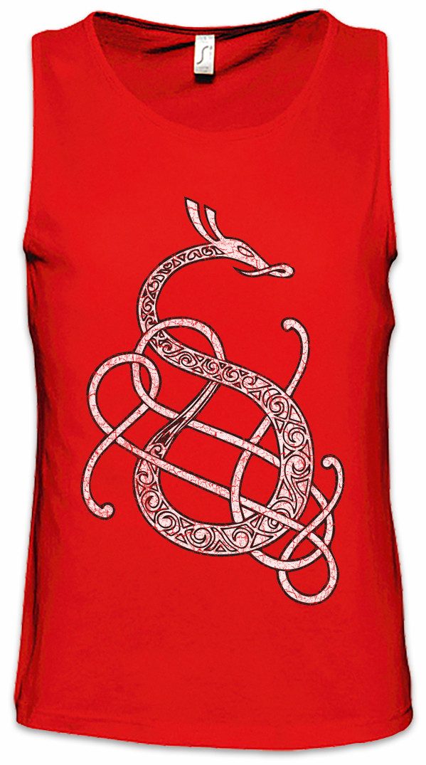 Urban Backwoods Tanktop Norse Snake Dragon Ärmelloses T-Shirt Raben Raven Hugin Munin Wikinger Tyr Vikings Walhalla Thor