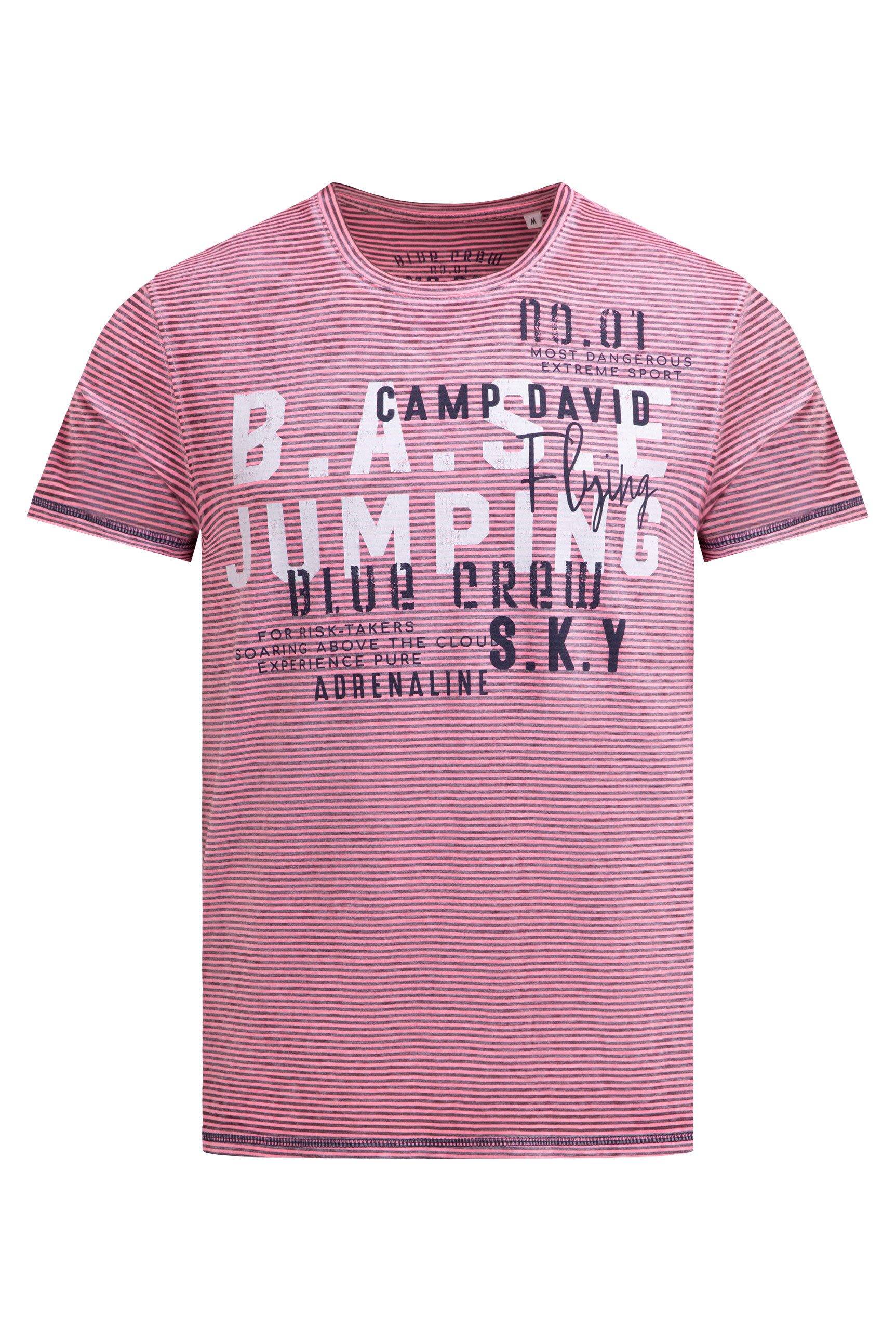 CAMP DAVID Rundhalsshirt mit Ausbrenner-Effekten