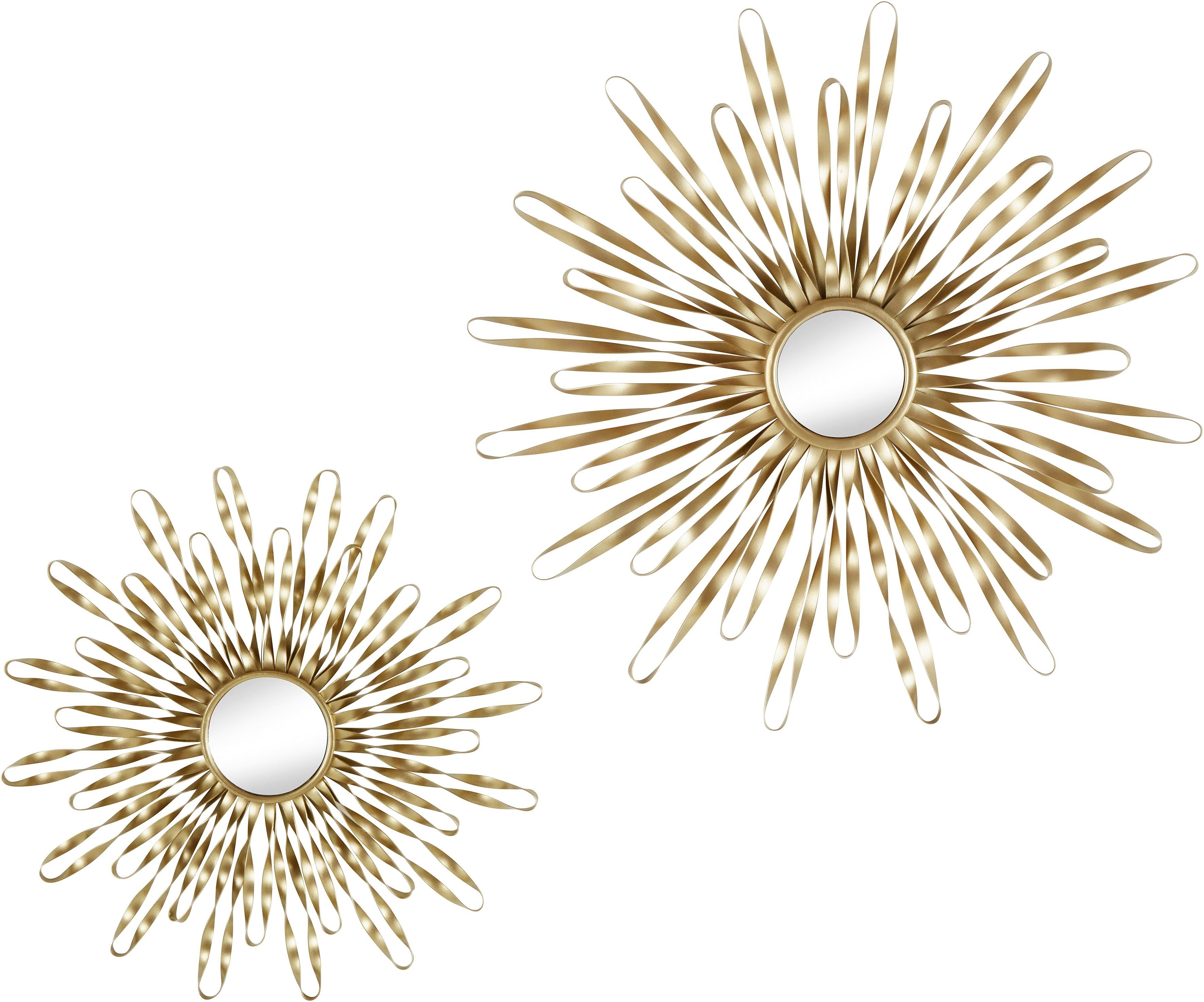 Leonique Wanddekoobjekt Sonne, gold (2er-Set), Landhaus, Metall. Reduzierter Preis € 33,99. Unverbindliche Preisempfehlung € 84,99