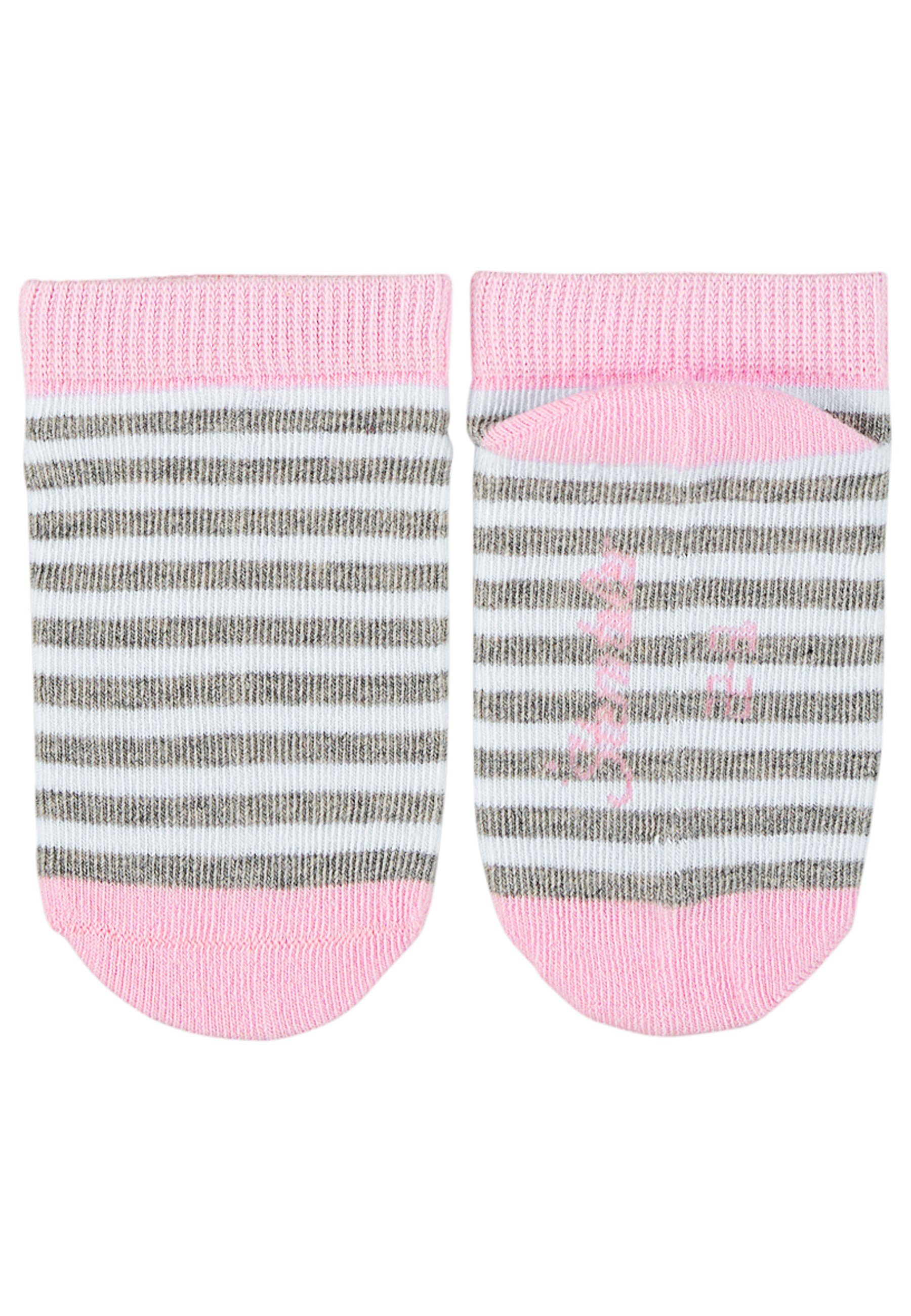 Sterntaler® Baby süßen mit Socken (3er 3er-Pack Set farben Kurzsocken den Babysocken für Kinder) Sneaker-Söckchen Sneakersocken Ringel, Seaker- Kindersocken, pink Motiven,
