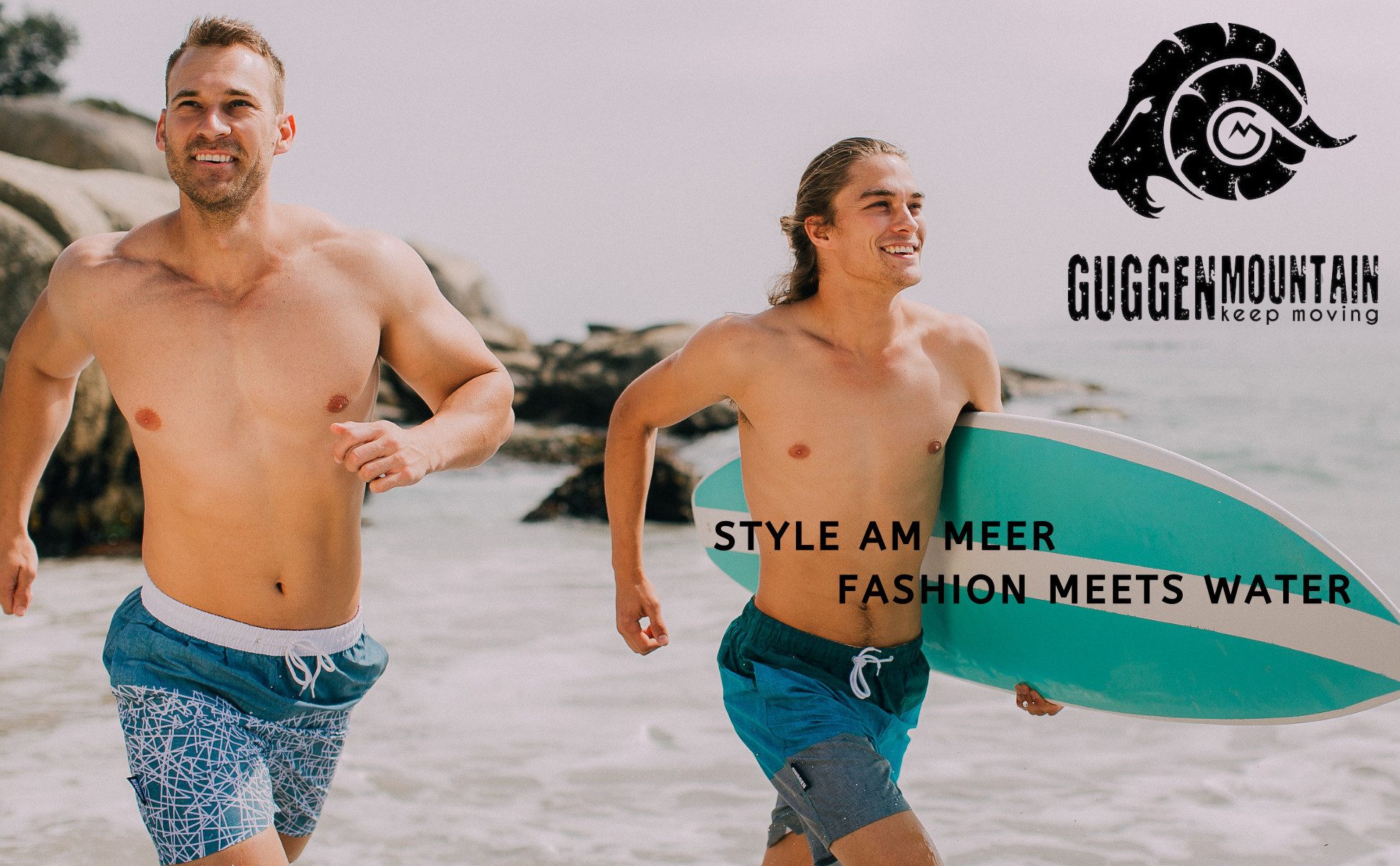 GUGGEN Mountain Badehose Badehose Herren Kastenbadehose kurz eng anliegend Boxer-Badehose Kastenbadehose kurz eng anliegend Badeshorts Boxer-Badehose für Herren – Bild 4 von 5