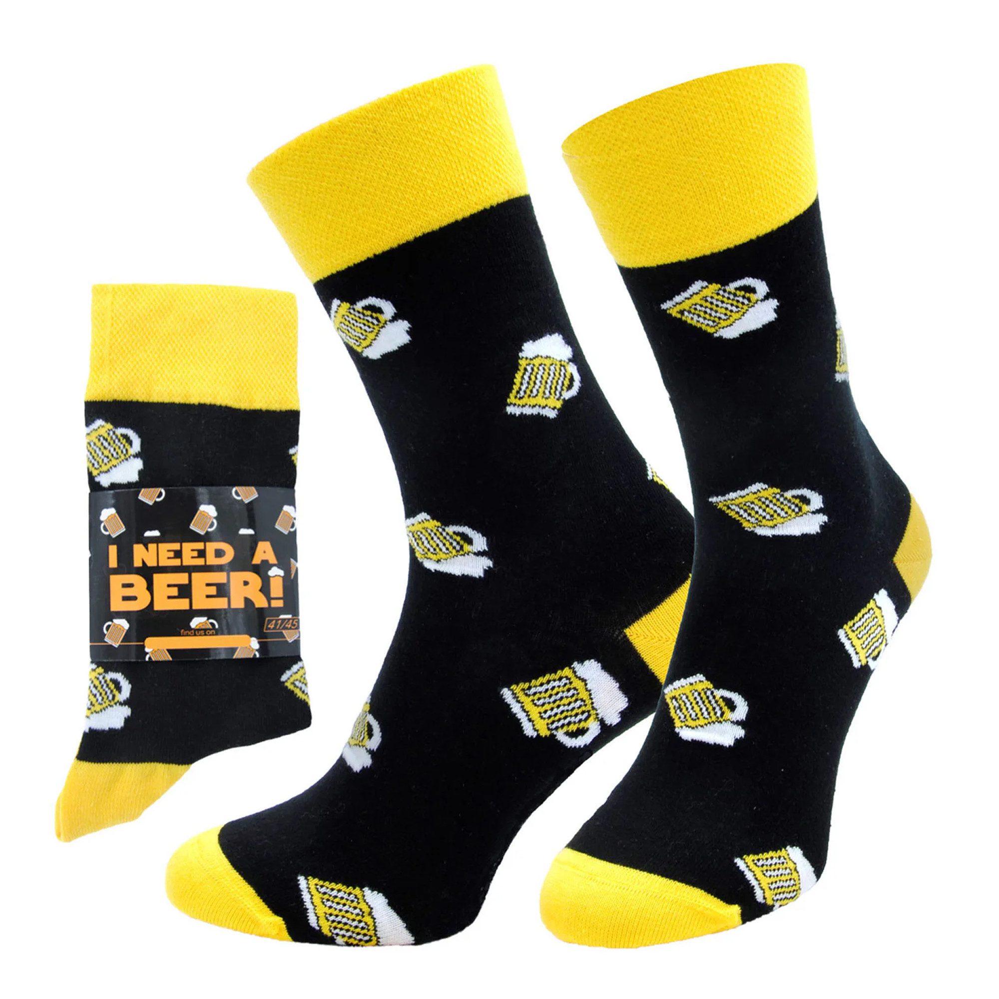 Chili Lifestyle Freizeitsocken BIER Lustige Socken mit Spruch Banderole als Geschenksocken (Paar, 1-Paar, Mit Spruchbanderole) Weichbund ohne Gummidruck