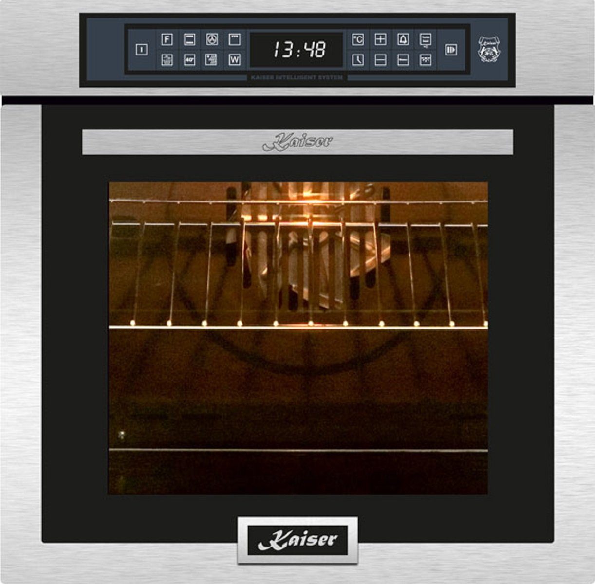 Kaiser Küchengeräte Backofen EH 6306 R, mit 1-fach-Teleskopauszug, Einbaubackofen,Edelstahl,79L 15 Fkt.