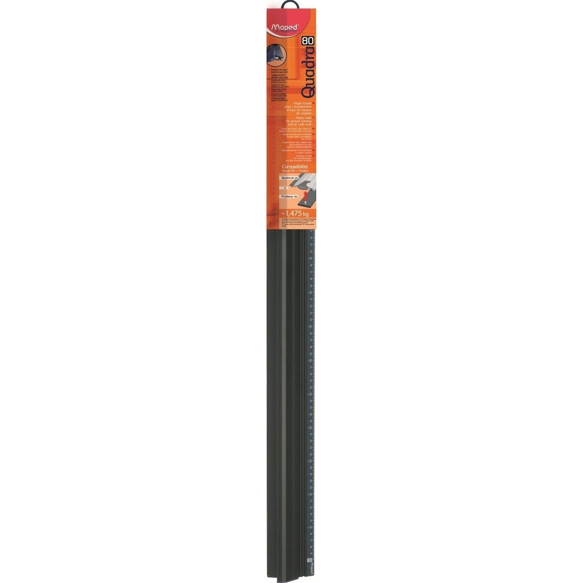 MAPED Lineal Schneidelineal Quadra eloxiertes Aluminium 80 cm schwarz/blau Blister