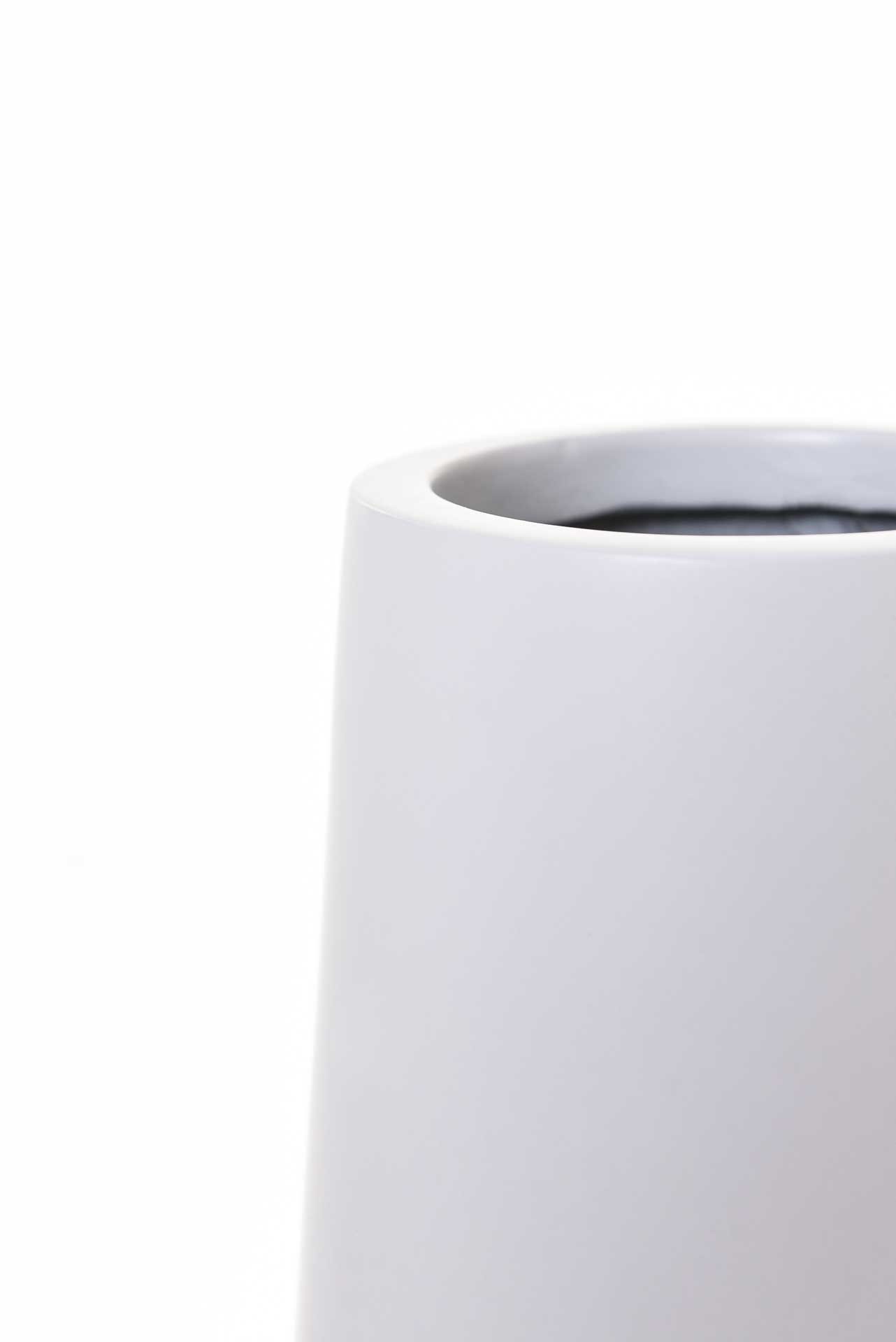 VIVANNO Bodenvase Bodenvase Standvase Fiberglas Weiß Matt ISONDRA - 9x100 cm