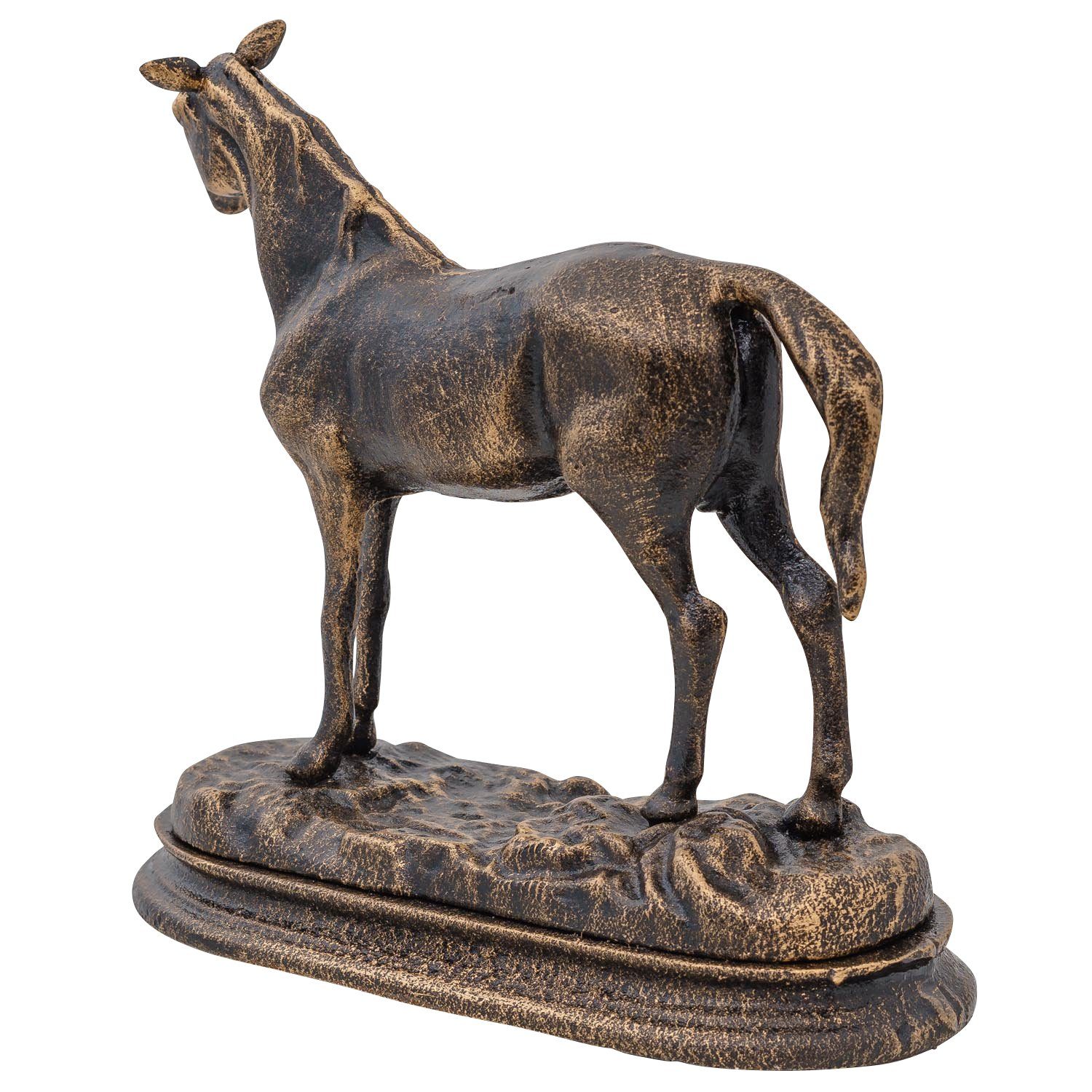 21cm Dekofigur Pferd Skulptur Aubaho Eisen Tier Figur Antik-Stil Dekoration