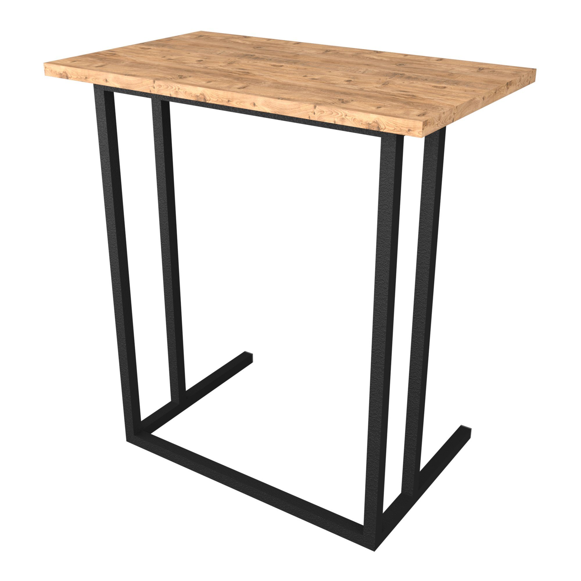 en.casa Laptoptisch, »Högsby« Beistelltisch C-Form 65,5x60x35,5 cm aus Metall Eiche