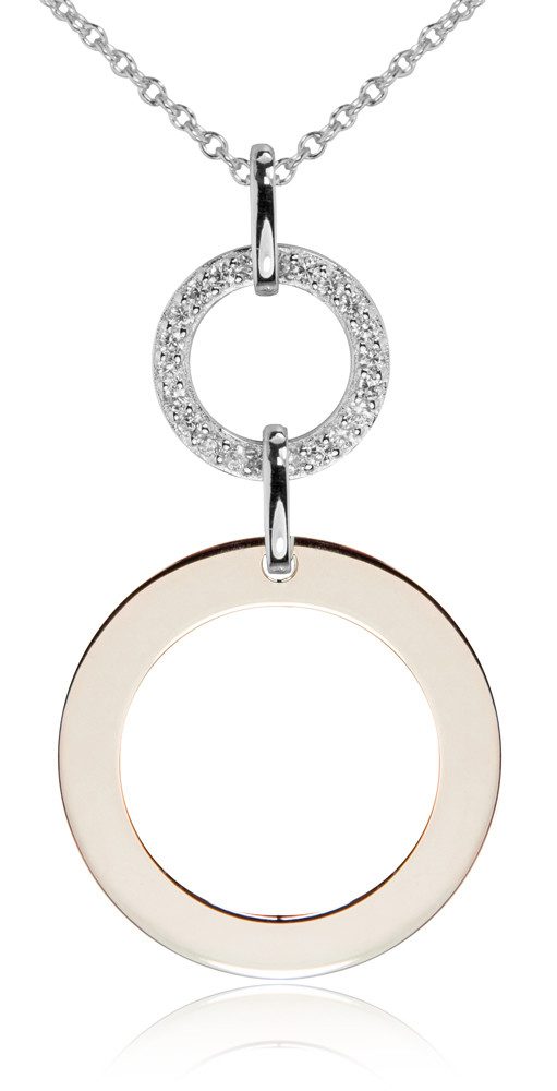 LUISIA® Kette mit Anhänger LUISIA Halskette 'Doppelring Roségold' 79220, 925
