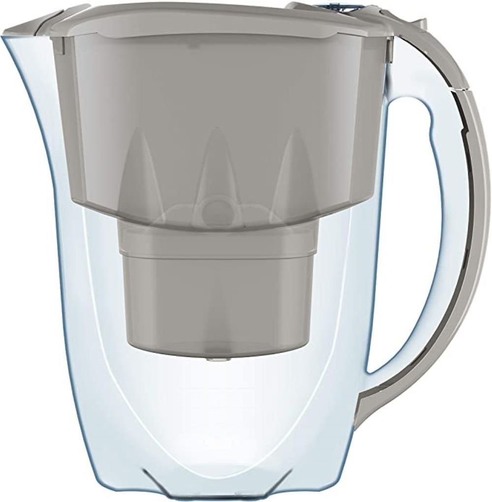 AQUAPHOR Wasserfilter SET Amethyst grau inkl. 3 Filterkartuschen MAXFOR+, Zubehör für Filterkartuschen MAXFOR+, +H hartes Wasser & MAXFOR+ Mg. Magnesium, 200 l, Reduziert Kalk, Chlor & weiteren Stoffen. BPA frei