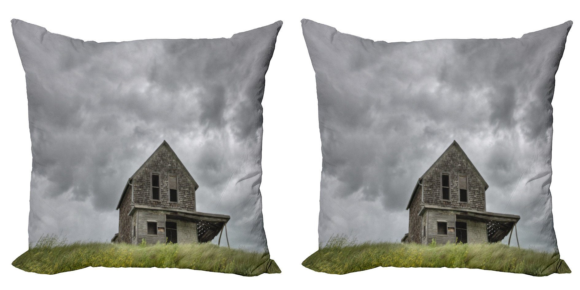 Kissenbezüge Modern Accent Doppelseitiger Digitaldruck, Abakuhaus (2 Stück), Verlassen Urlaub auf dem Bauernhof Gewitterwolken