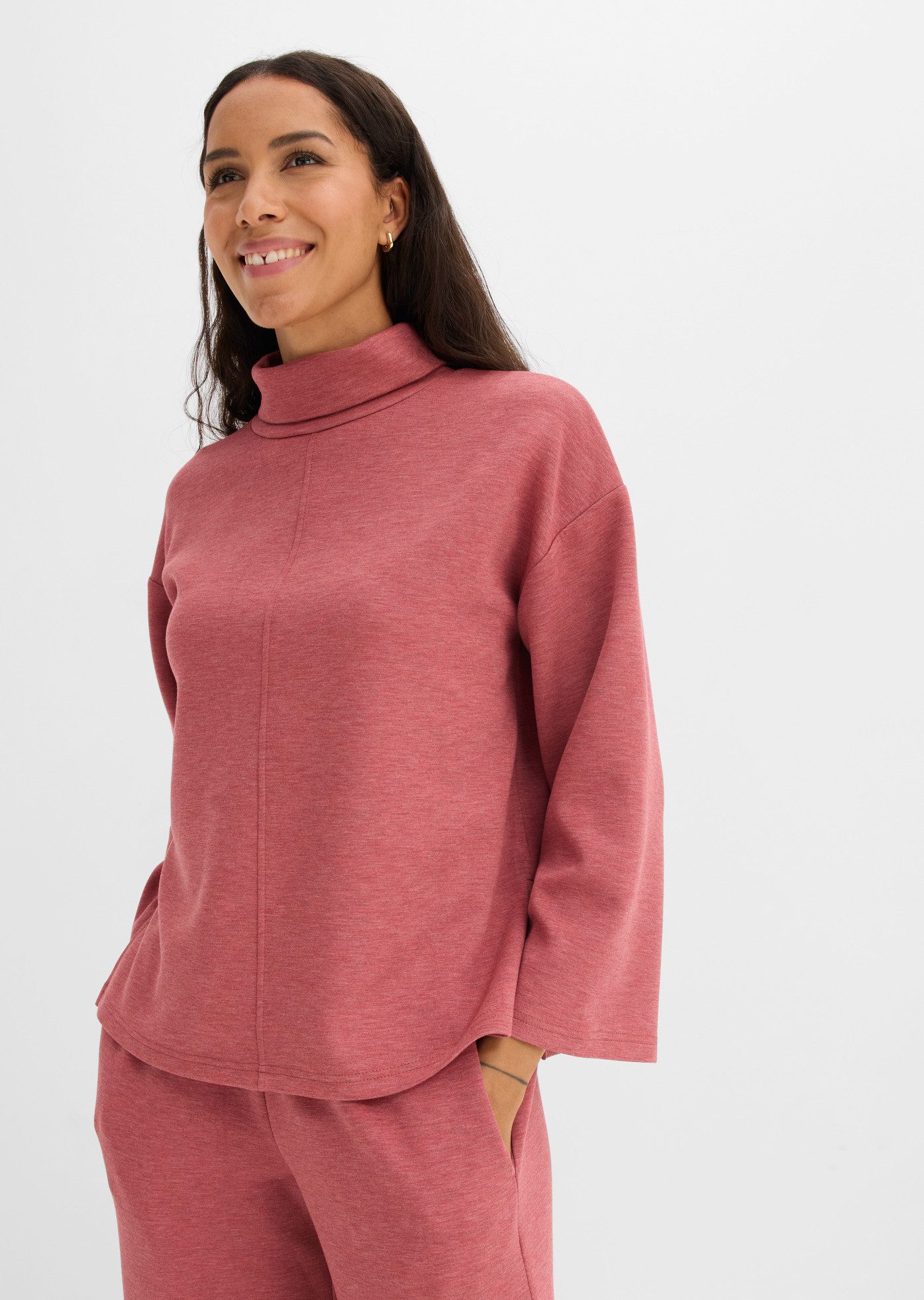 bonprix Sweatshirt mit hohem Stehkragen, in Soft-Touch Qualität, lässig geschnitten