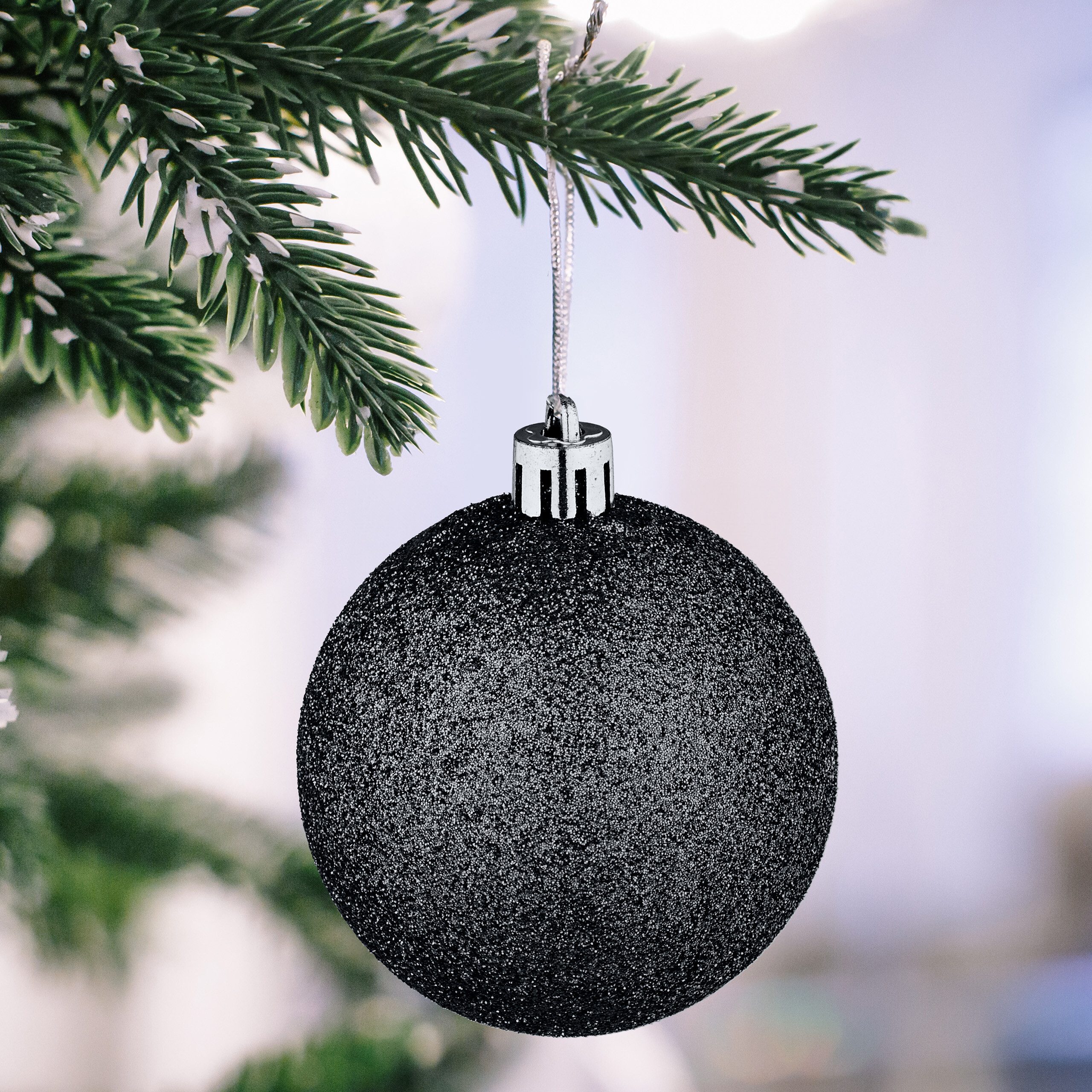relaxdays Weihnachtsbaumkugel Weihnachtskugeln im 72er Set, schwarz