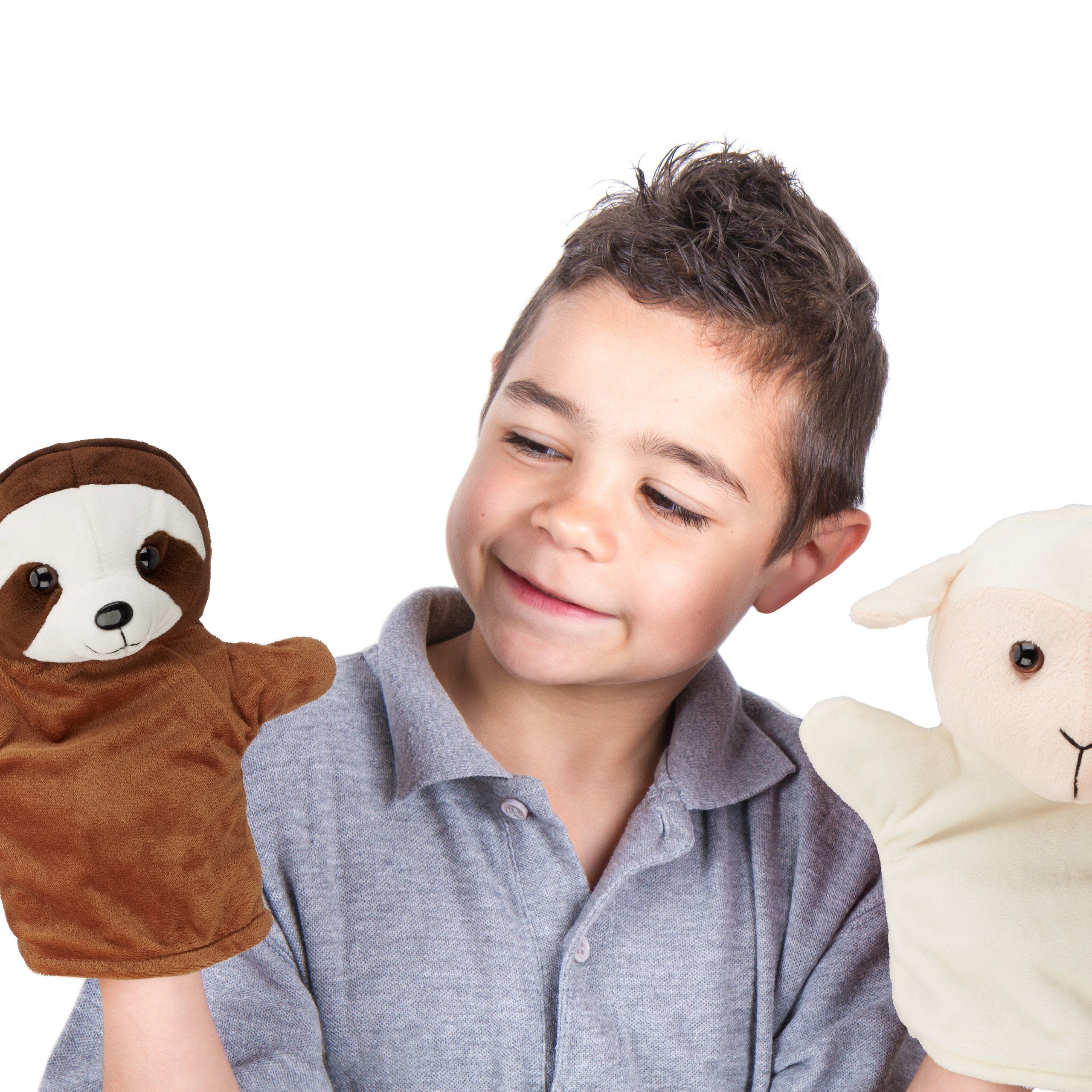 relaxdays Handpuppe Tier Set für Kind