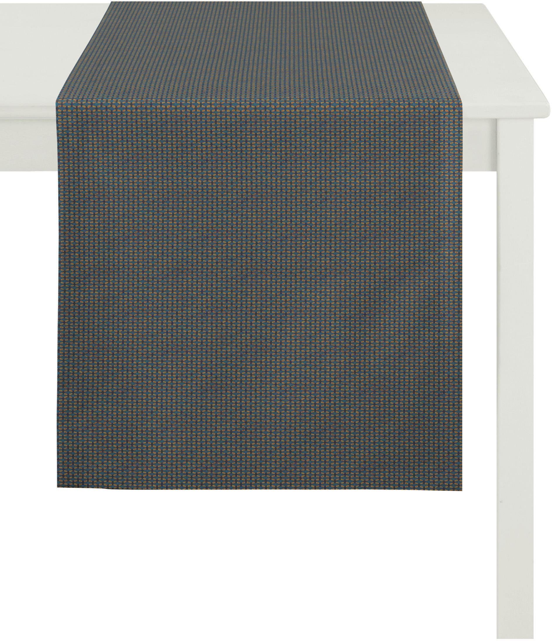 APELT Tischläufer 1104 Loft Style, Jacquard (1-tlg) dunkelblau/kupferfarben