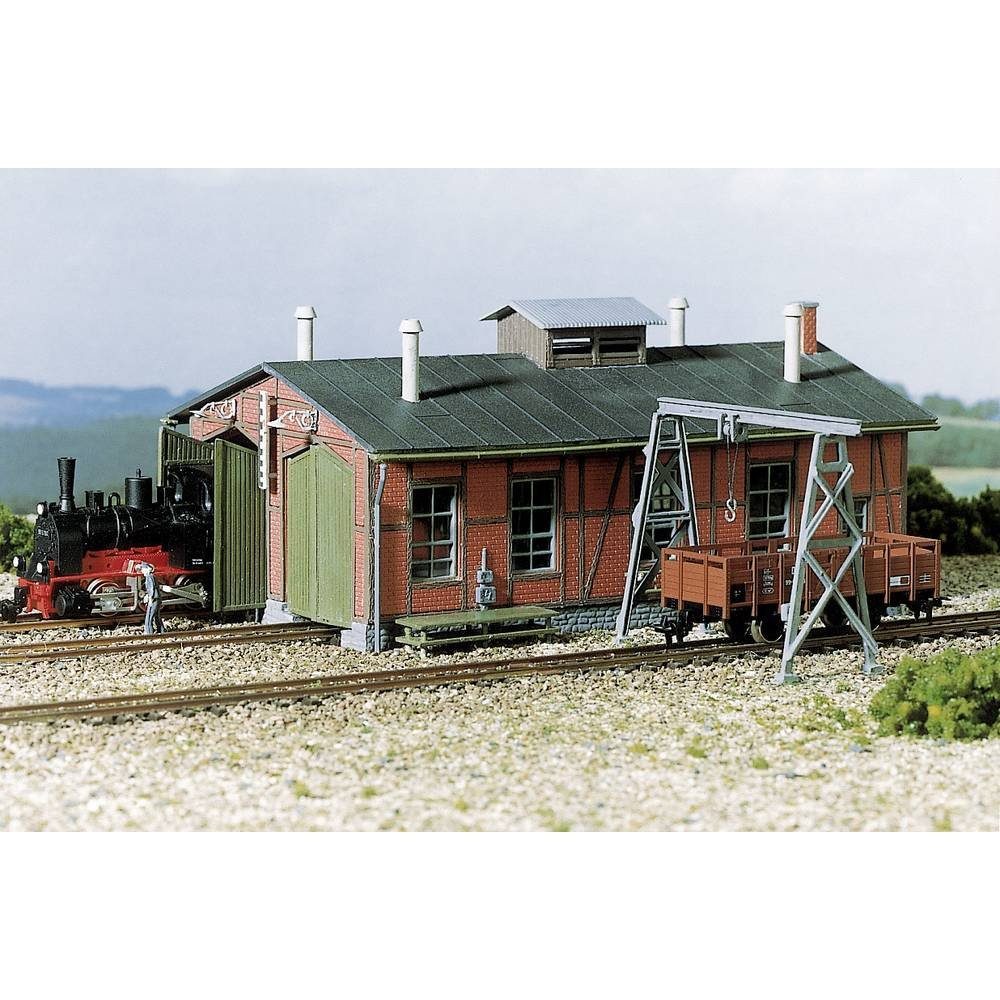 Modelleisenbahn-Set H0 Lokschuppen,zweiständig mit Bockkran
