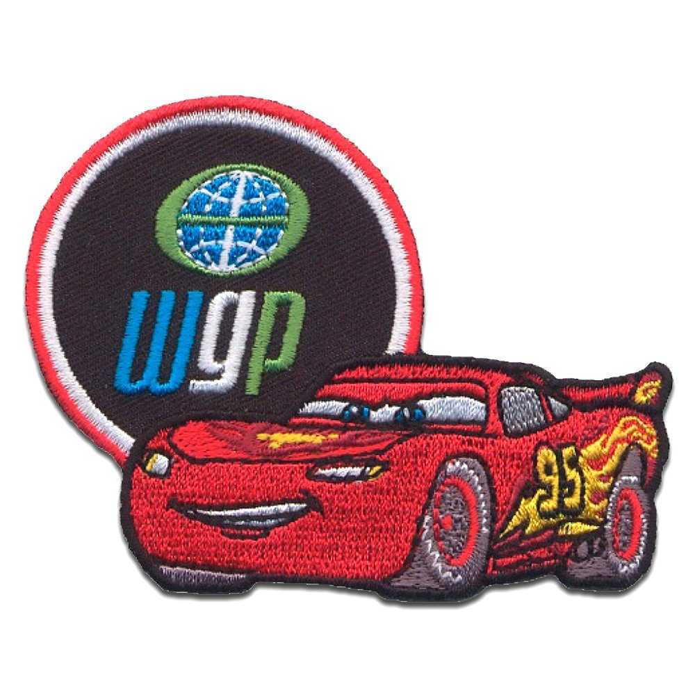 Disney Aufnäher Bügelbild, Aufbügler, Applikationen, Patches, Flicken, zum aufbügeln, Polyester, CARS LIGHTNING MC QUEEN WGP - Größe: 8,2 x 6,3 cm
