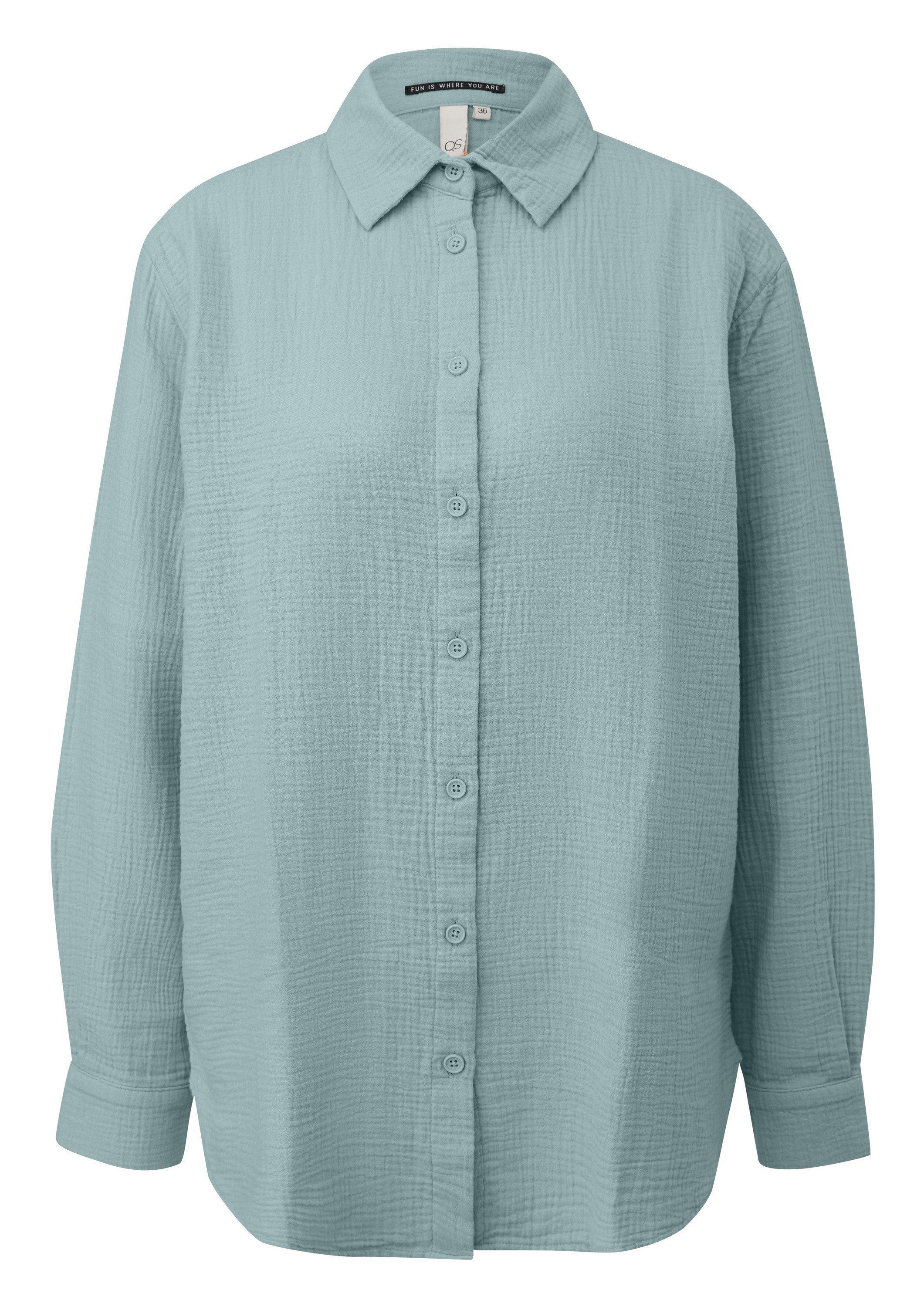 QS Langarmbluse Bluse Hemdbluse aus Musselin günstig online kaufen
