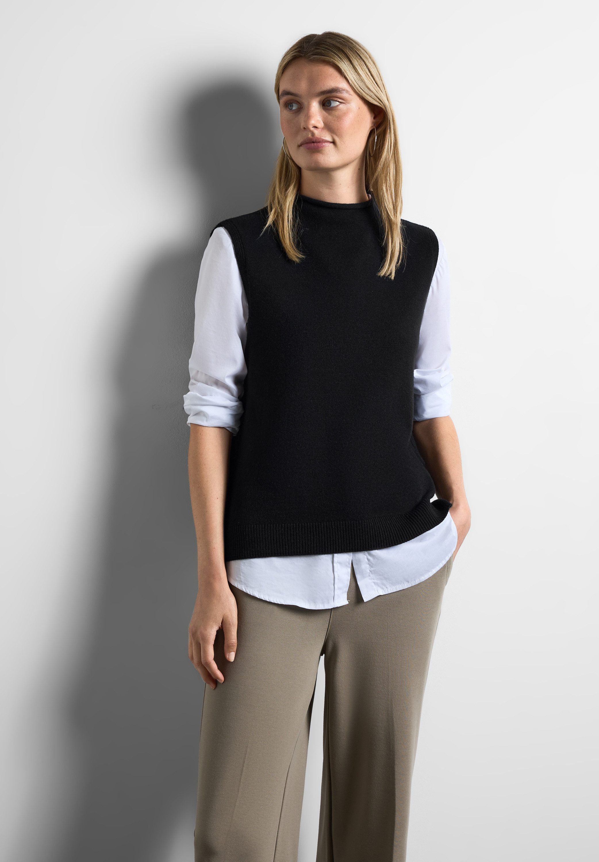 STREET ONE Strickpullover mit Seitlichen Einschlitzen am Saum