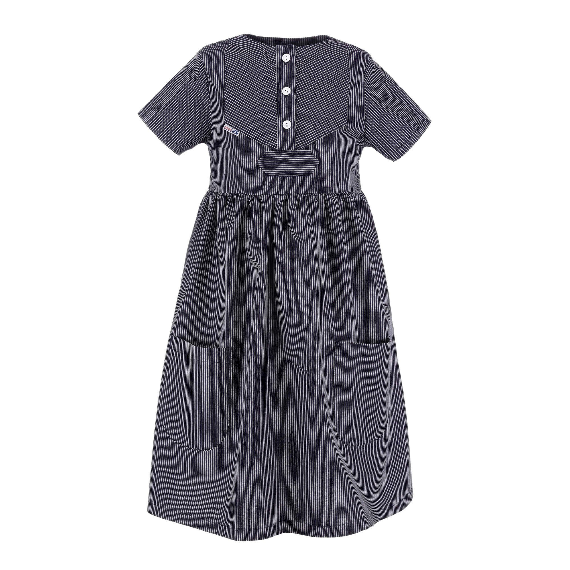 Blau (11) modAS Fischerkleid schmaler Gestreiftes - Kleid Sommerkleid Streifen Kinder Finkenwerder-Stil Klassisch