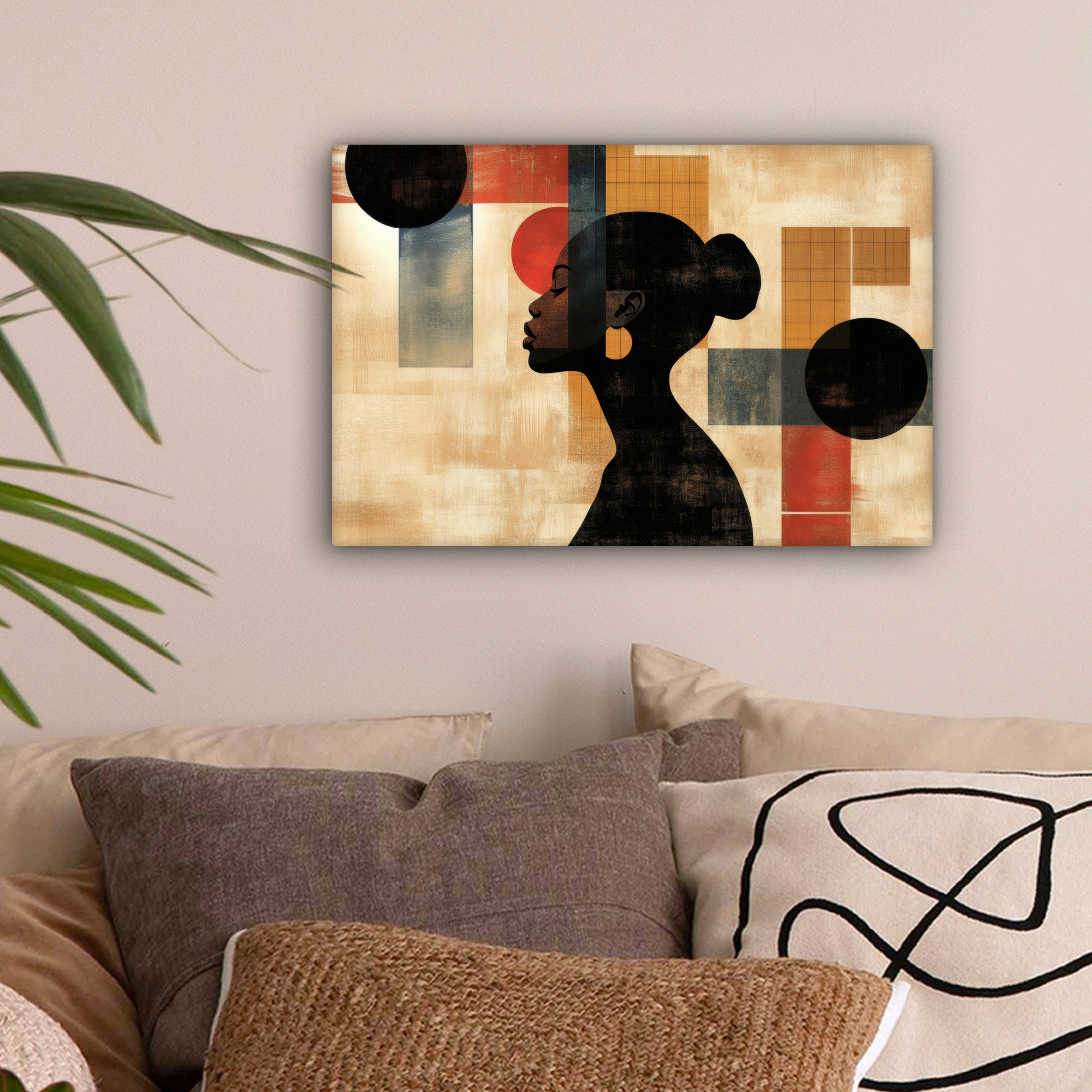 OneMillionCanvasses® Leinwandbild Seitenansicht - Frau - günstig online kaufen