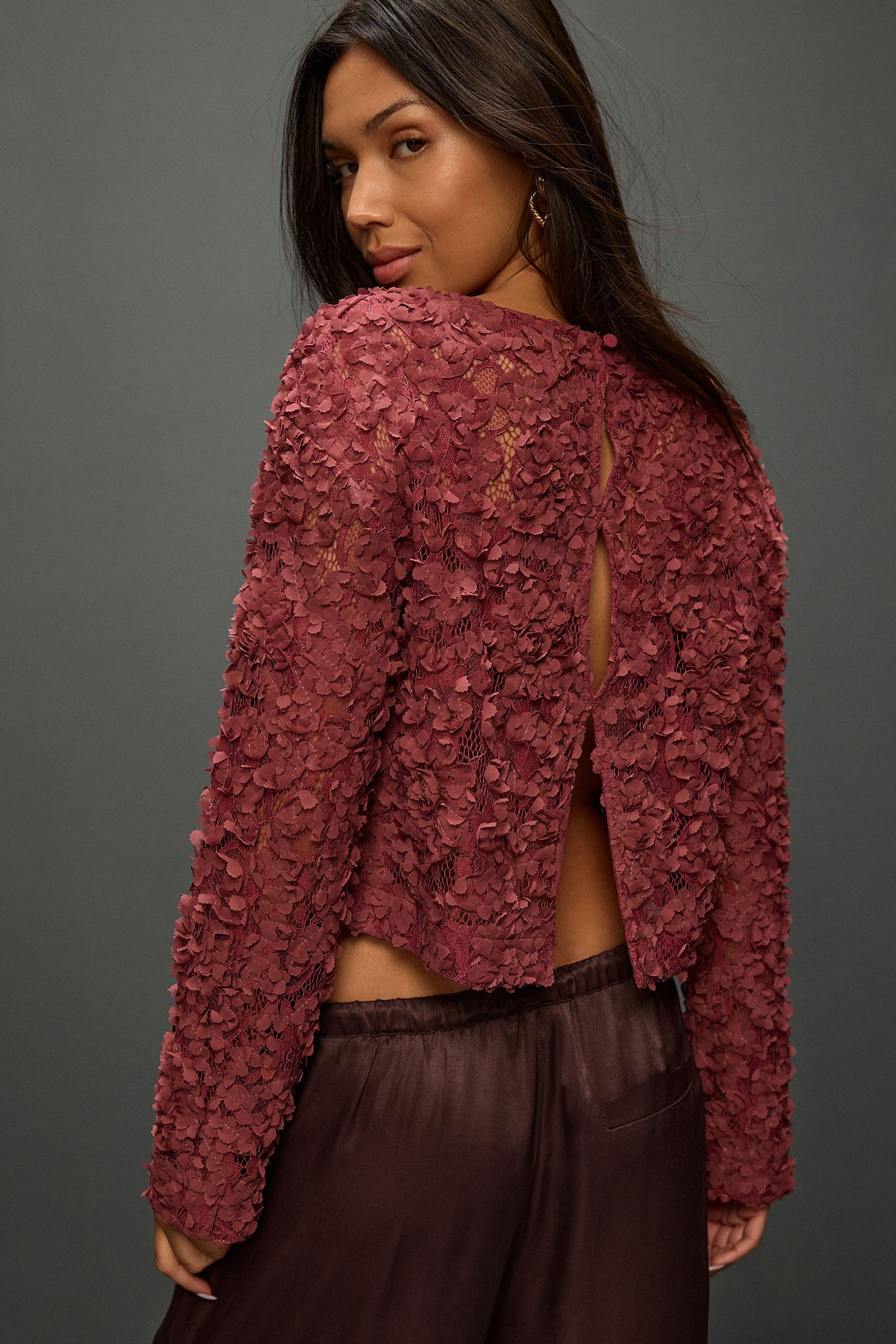 Next Langarmbluse Langarmoberteil mit 3D-Blumenmotiv (1-tlg) günstig online kaufen