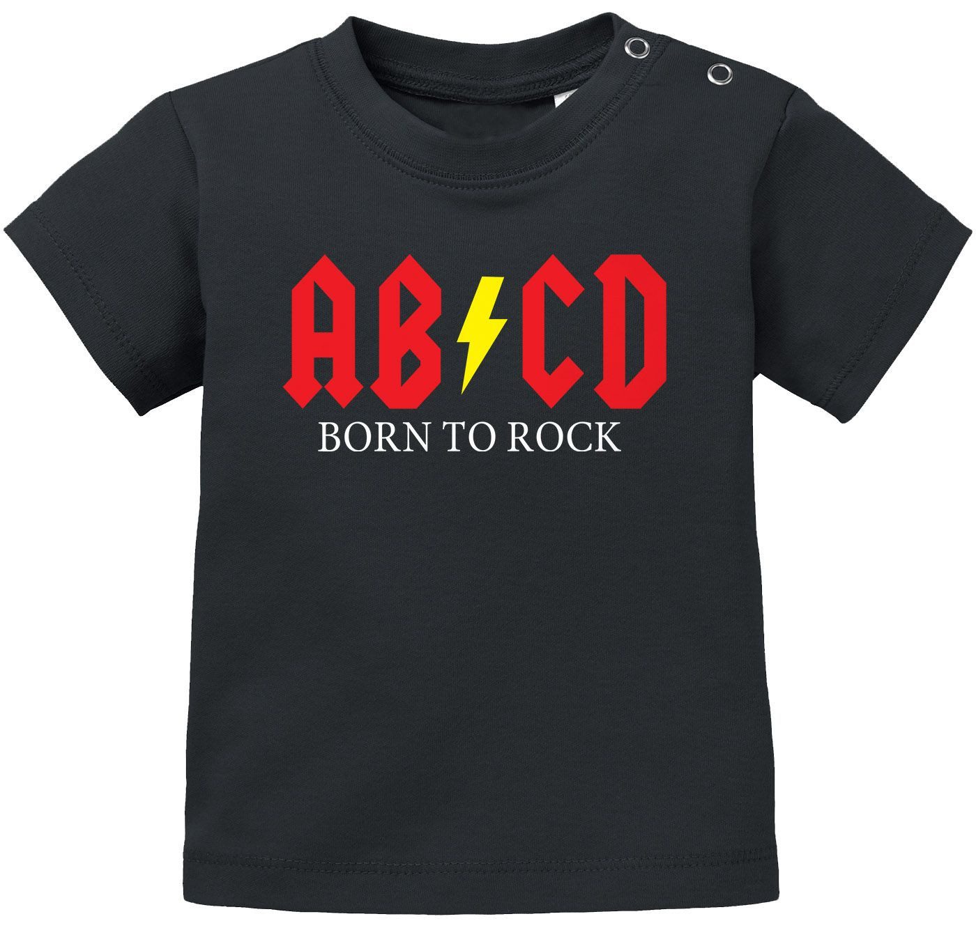 Print-Shirt Baby T-Shirt kurzarm Babyshirt Born to Rock ABCD Hardrock Jungen
