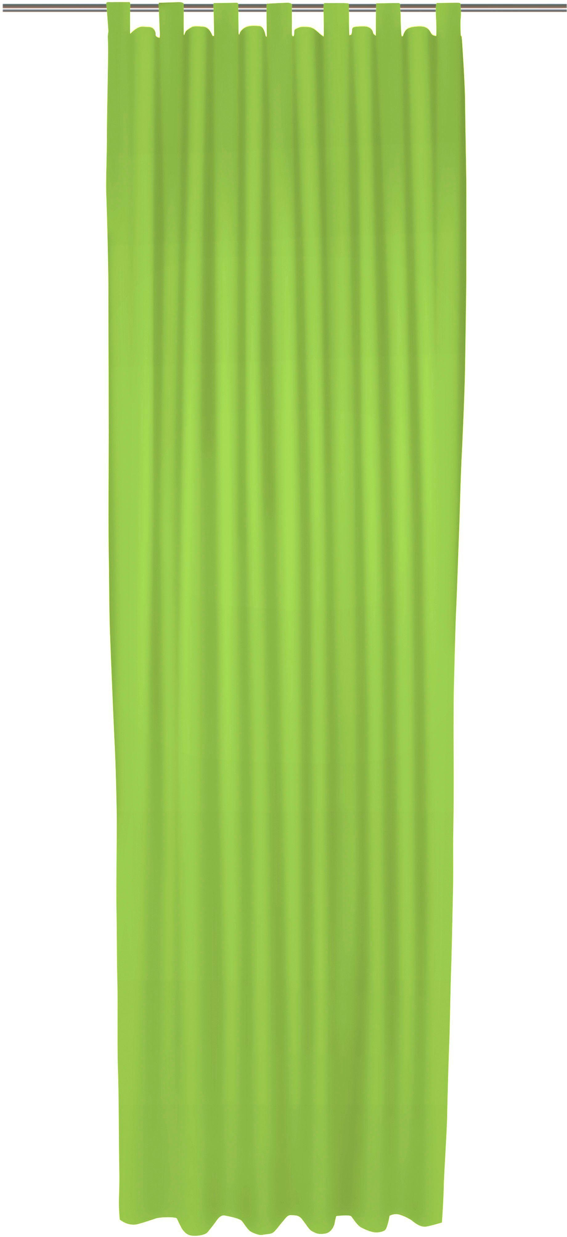 Vorhang Umea, Wirth, Schlaufen (1 St), blickdicht, Jacquard apfelgrün