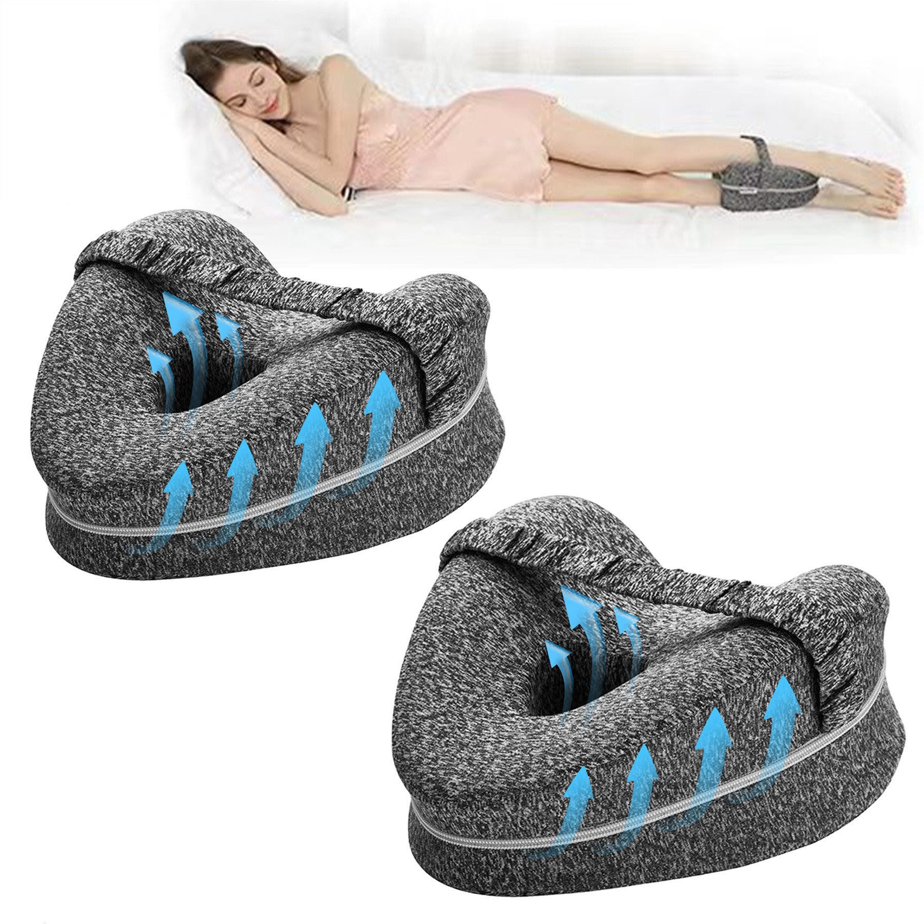 Mutig Balancekissen Kniekissen für Seitenschläfer,2 Stück Ergonomisches Lagerungskissen, Memory-Schaum für Rücken-/Hüft-/Gelenk- und Ischiasschmerzlinderung