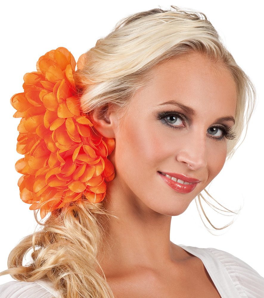 Kostüm Blumen Haarspange Große Dahlie - Orange