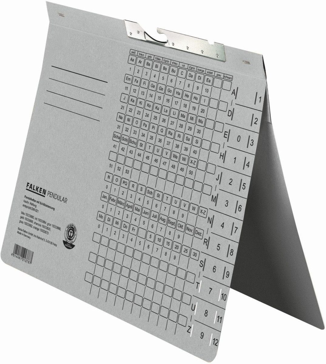 Hefter Pendelhefter A4 Manila-RC-Karton 320 g/qm 265x318mm grau
