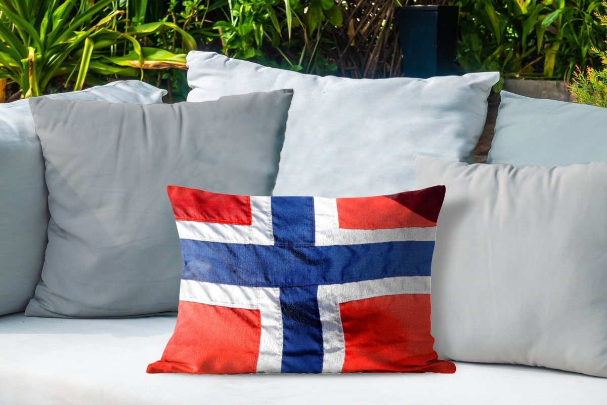 Flagge, Polyester, Die Kissenhülle Dekokissen Outdoor-Dekorationskissen, MuchoWow Dekokissenbezug, norwegische