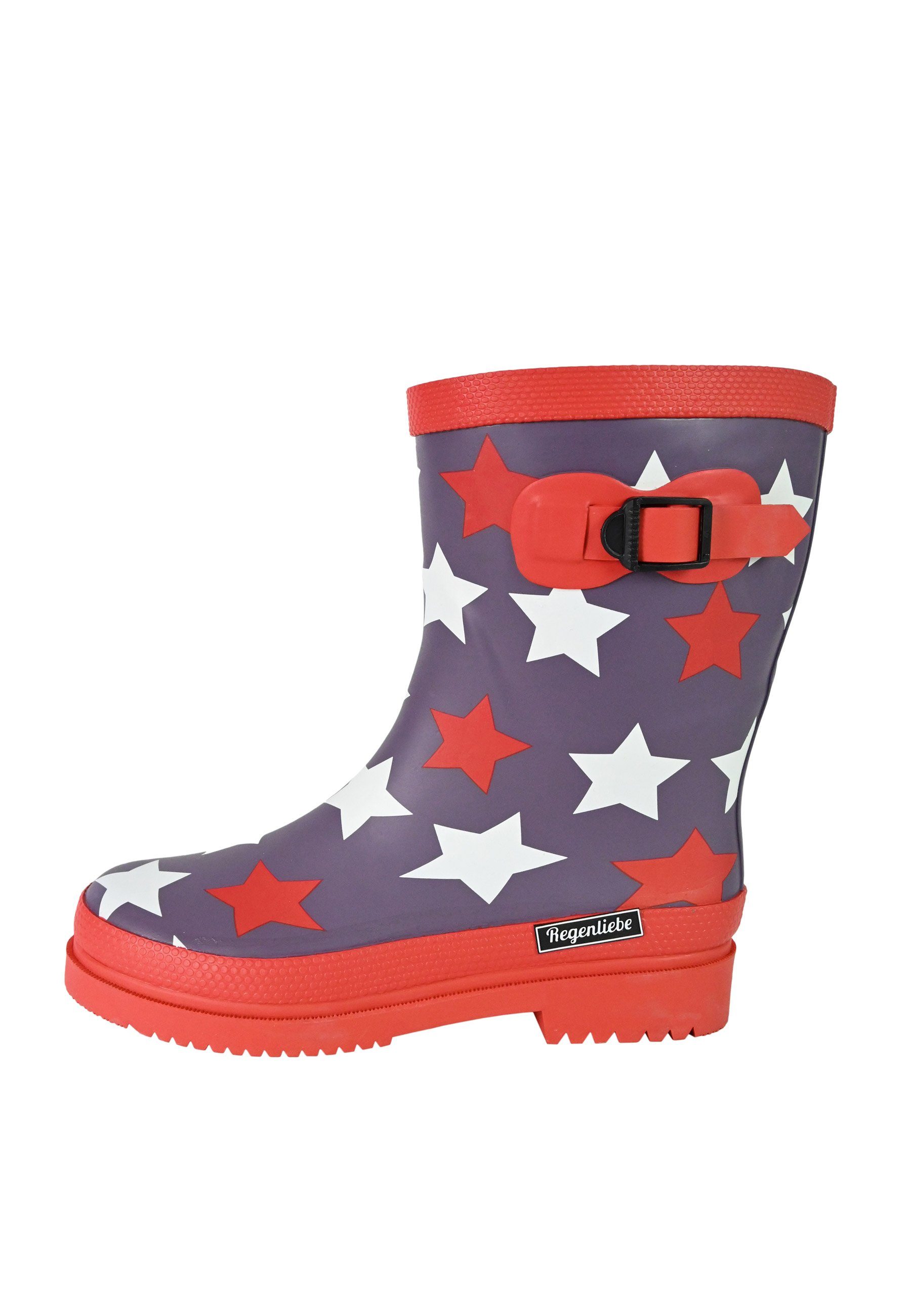Regenliebe Stars Gummistiefel Halbschaft Stiefel mit Sternen Print
