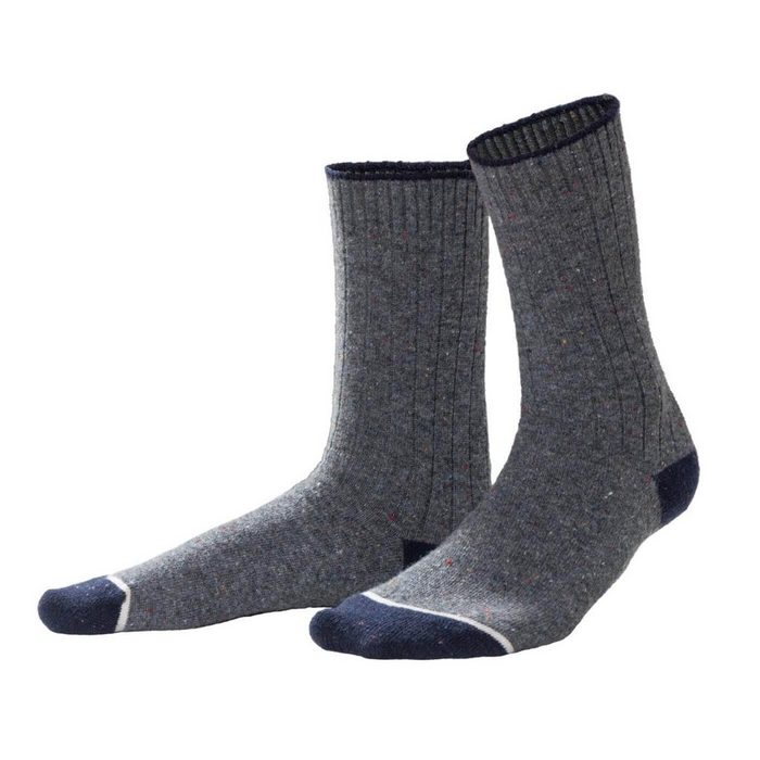 LIVING CRAFTS Socken LORIN Natürliches Tweed-Wollgarn