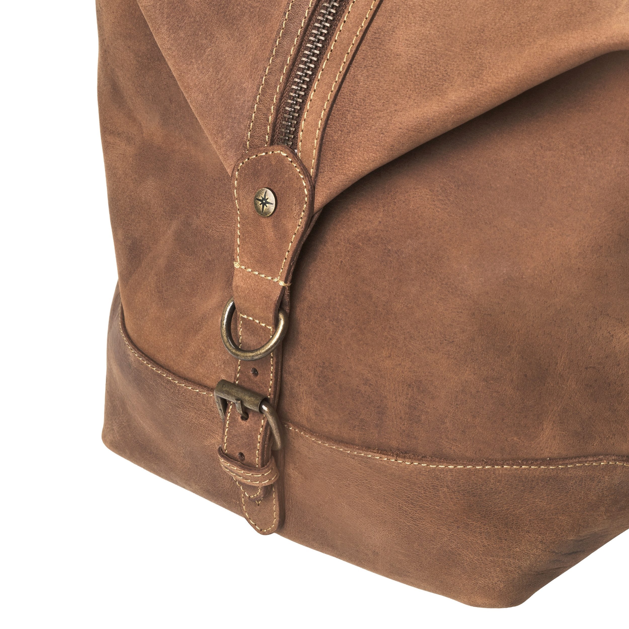 DRAKENSBERG Reisetasche Weekender »David« (60) Havana-Braun, aus vollnarbigem Premium Leder für Herren und Damen im Vintage-Design
