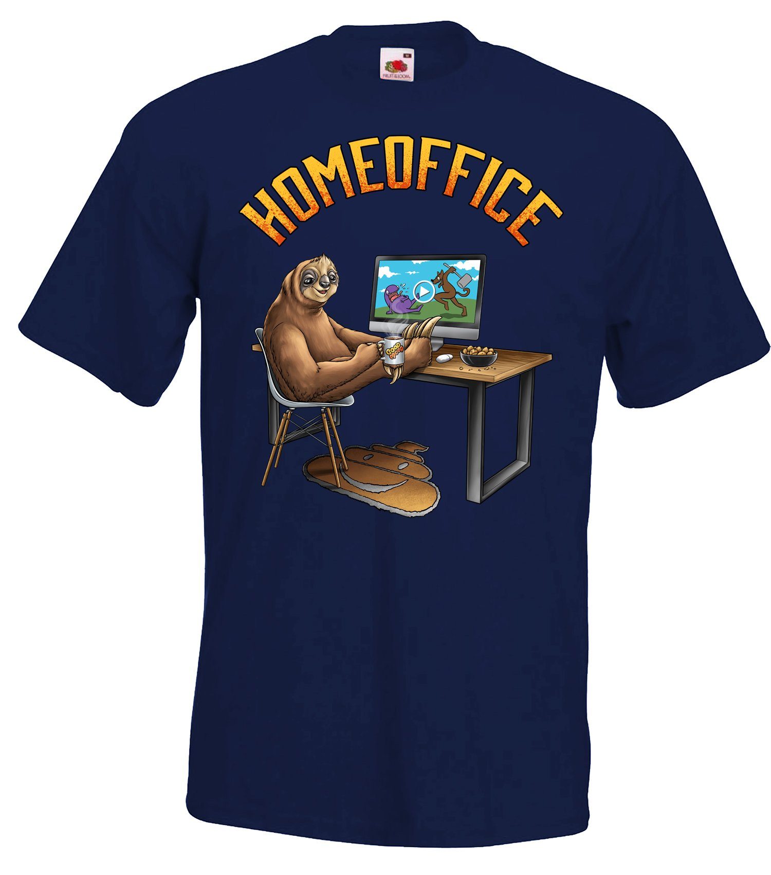 Youth Designz T-Shirt Home Office Fun mit lustigem Herren Navyblau T-Shirt Print