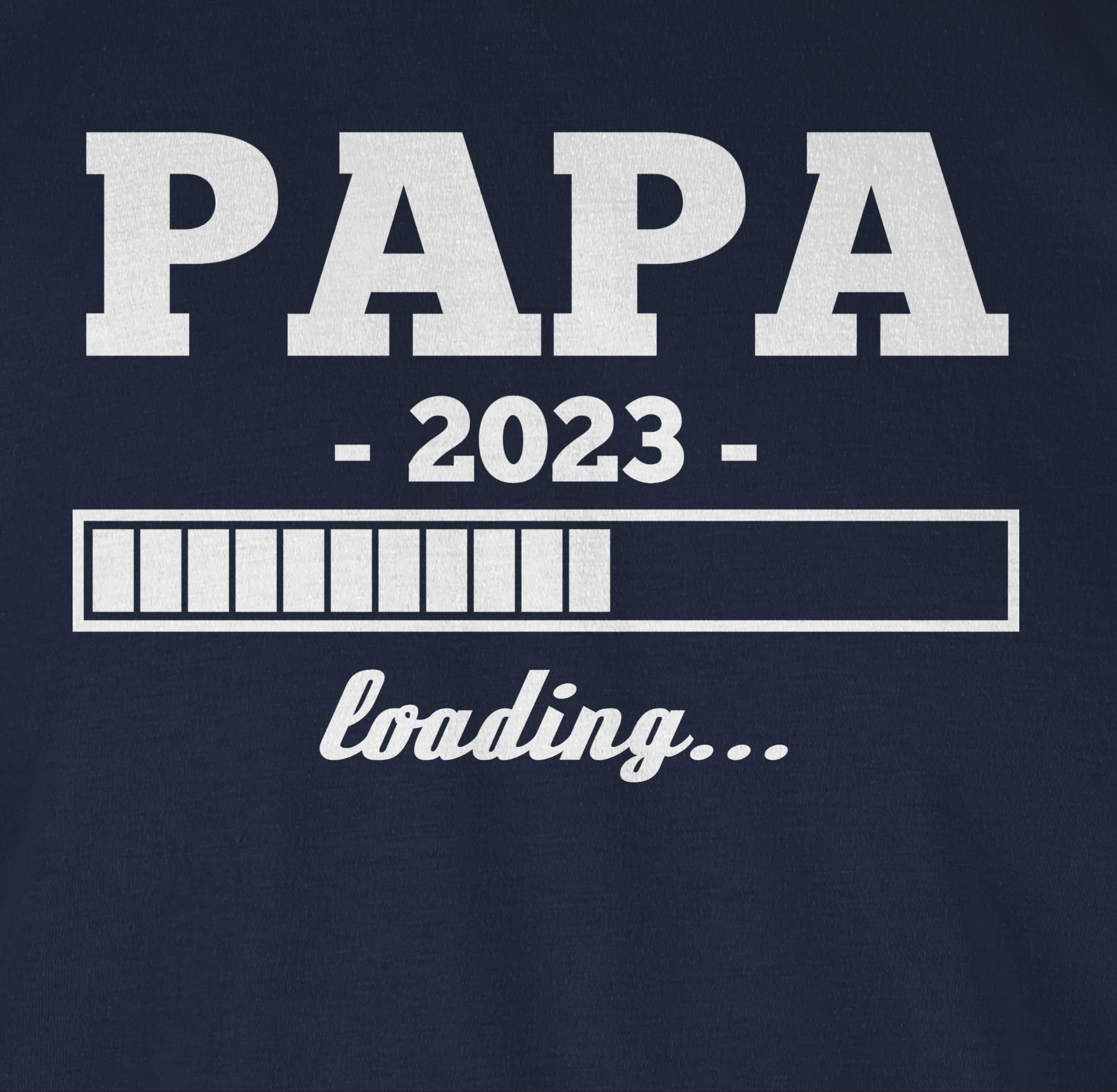 weiß Blau Papa für loading Geschenk 3 Shirtracer Vatertag Papa T-Shirt Navy 2023