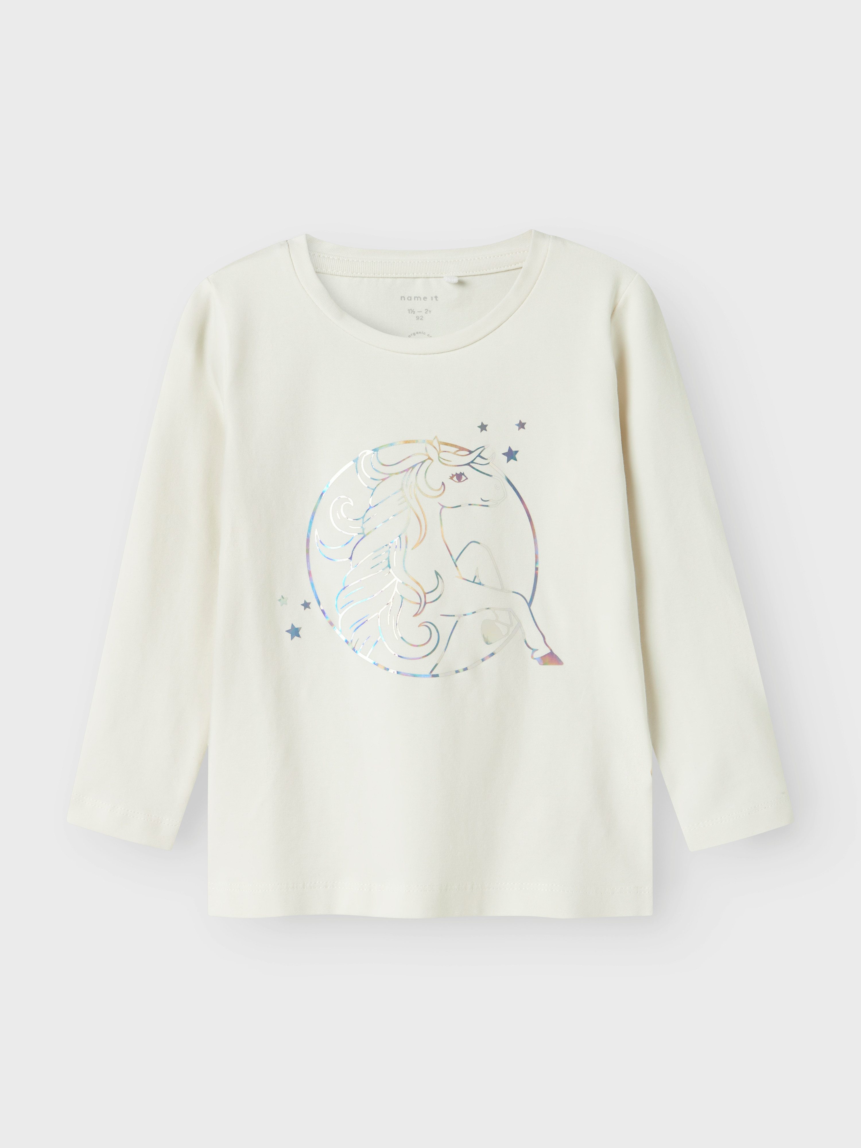 NAME IT Baby-Mädchen Langarmshirt – Aus Bio-Baumwolle, Weich & Bequem