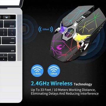 GOLDEN LED Wiederaufladbare Leise Wireless Kabellose Maus Bluetooth-Funkmaus Gaming-Maus