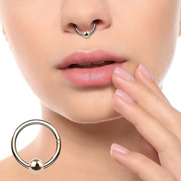 Taffstyle Nasenpiercing Piercing Segmentring Scharnier Clicker mit Kugel, Ring Helix Lippe Nasenring Nasenpiercing Ohrpiercing Filigran Creole