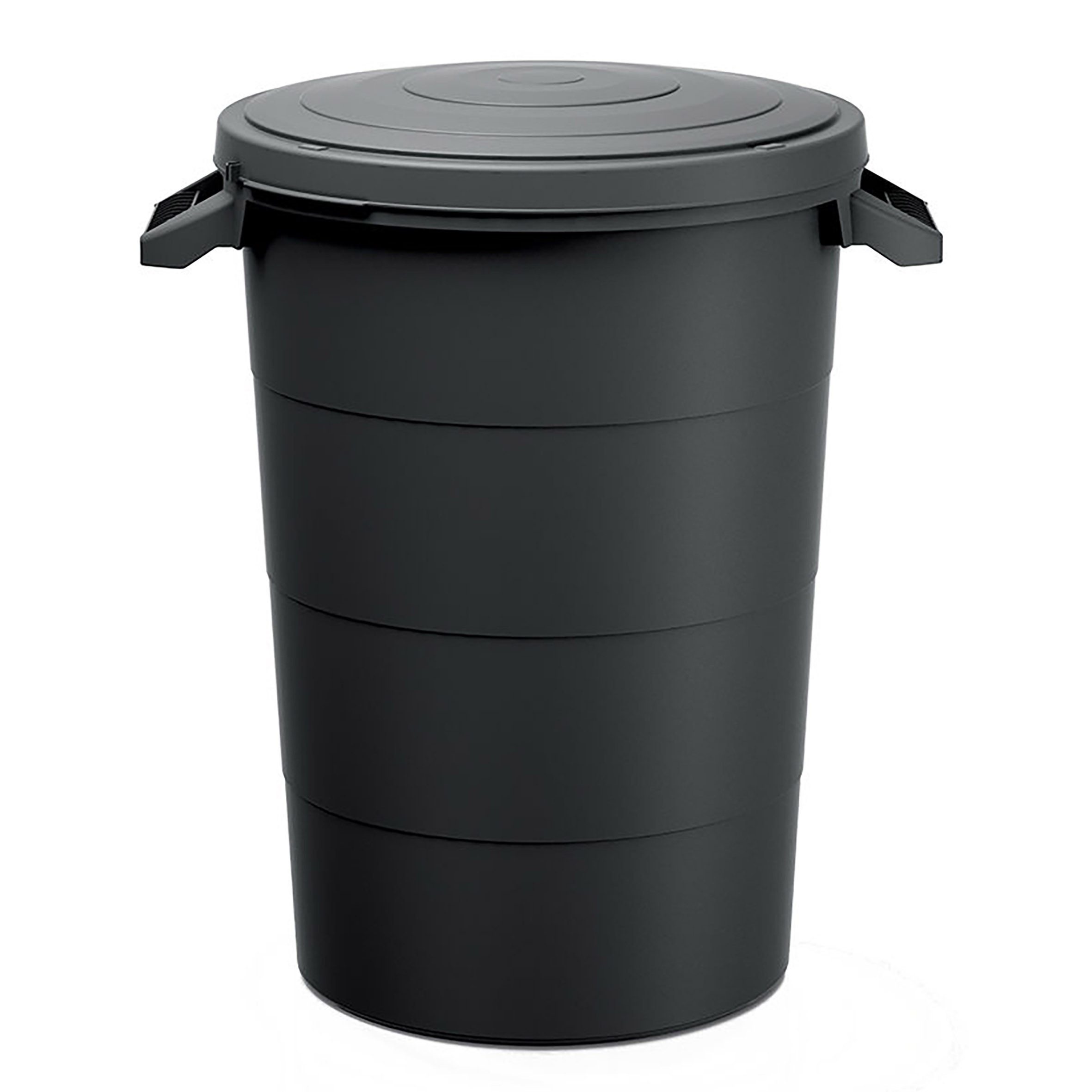 Spetebo Regentonne Regentonne 80 Liter mit Deckel - anthrazit, 80.00 l, (Packung, 1-tlg., mit Tragegriffen), Universal Kunststoff Garten Tonne