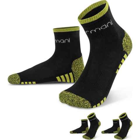 normani Sportsocken 3 Paar Kurzschaft-Funktionssocken mit Frotteesohle (3 Paar) kurzer Schaft mit elastischem Aktivbund