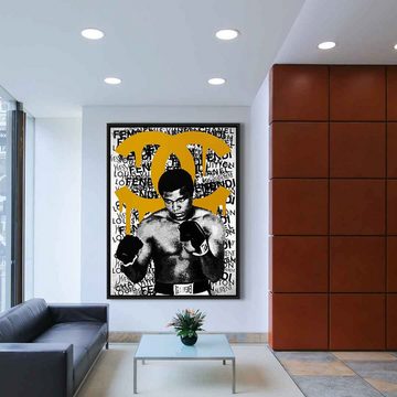 DOTCOMCANVAS® Leinwandbild ALI BRAND (orange), Leinwandbild Muhammad Ali Portrait Boxen Sport luxus Coco Chanel