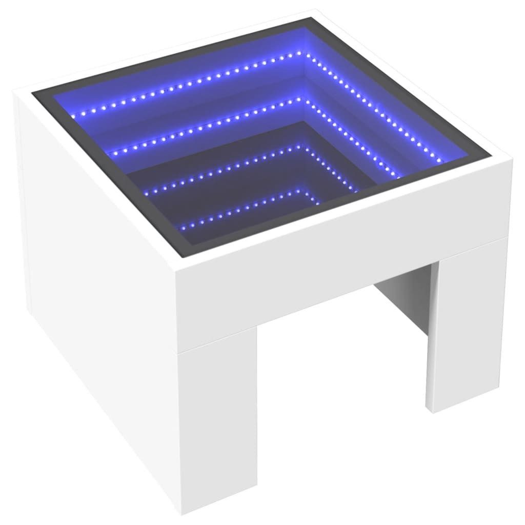 vidaXL Couchtisch Couchtisch mit Infinity-LED Weiß 40x40x30 cm (1-St) günstig online kaufen