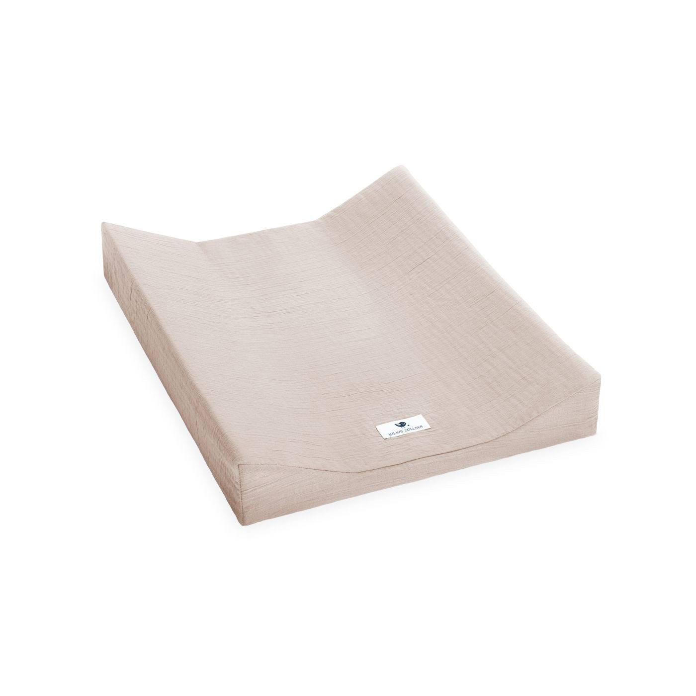 Julius Zöllner Wickelauflage sand Überzug 2-Keilmulde Musselin 50x65 (1-tlg), Bezug für Auflage Unterlage Baby Wickelauflage