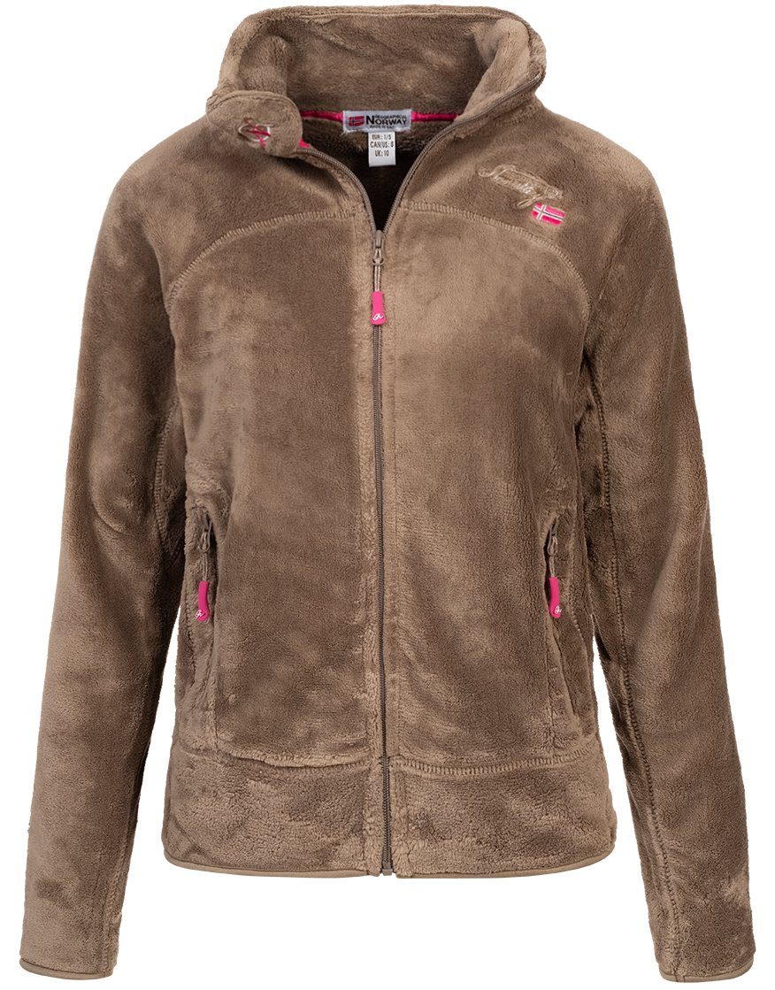 Geographical Norway Fleecejacke Damen Teddy Fleece Jacke Herbst Winter Jacke Sweater Übergangsjacke